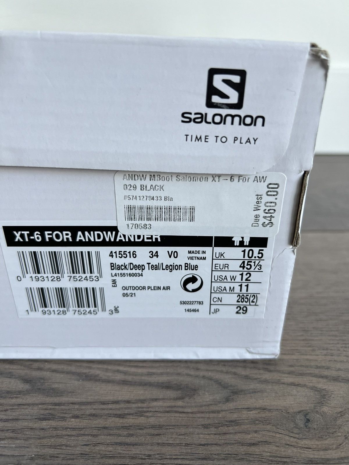 And Wander × Salomon And Wander x Salomon XT-6 Black Deep Teal 11 Size US 11 / EU 44 - 12 Thumbnail