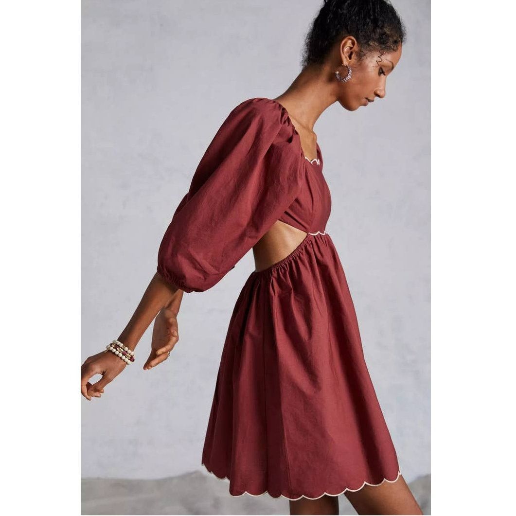 Anthropologie New Forever That Girl Scalloped Mini Dress $160 Plus 1X 18W Size XXL / US 16-18 / IT 52-54 - 5 Thumbnail