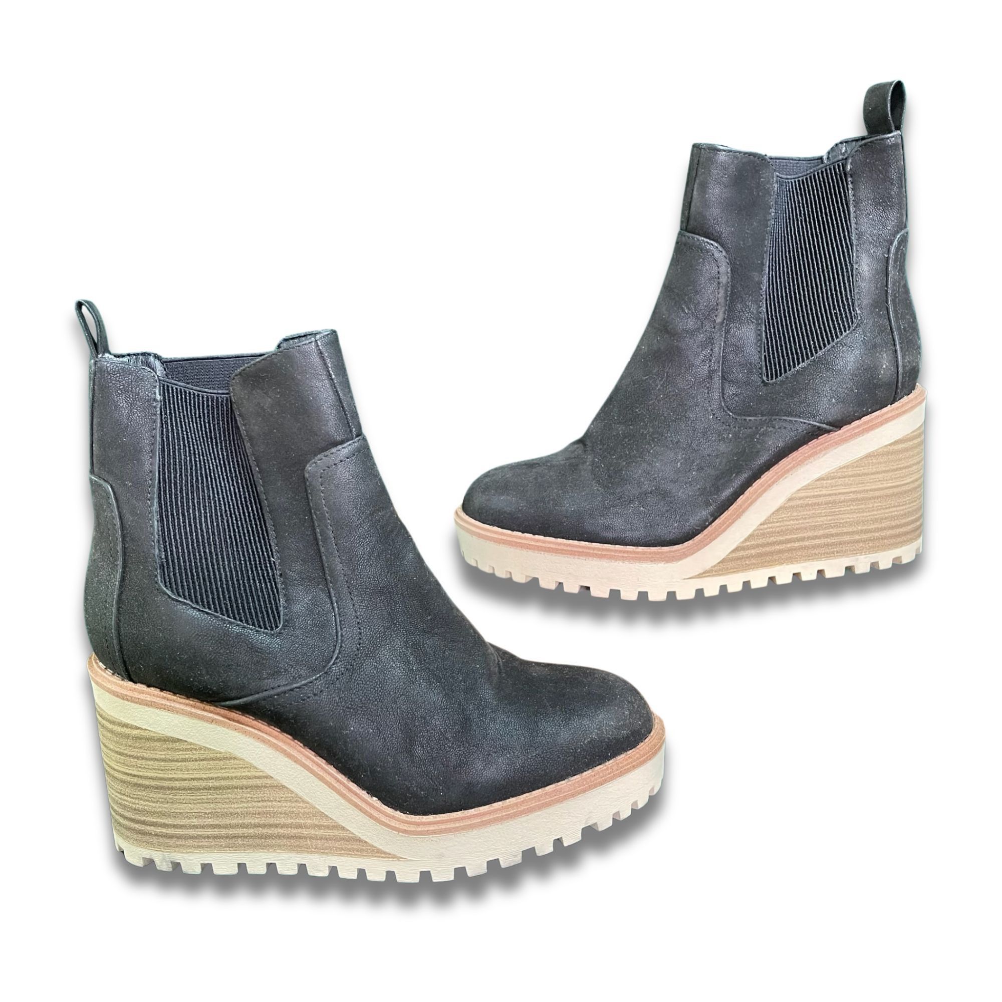 Other Mia Chelsea Boot Black Leather Wedge Heel Size 7.5 Women’s D Size US 7.5 / IT 37.5 - 4 Thumbnail