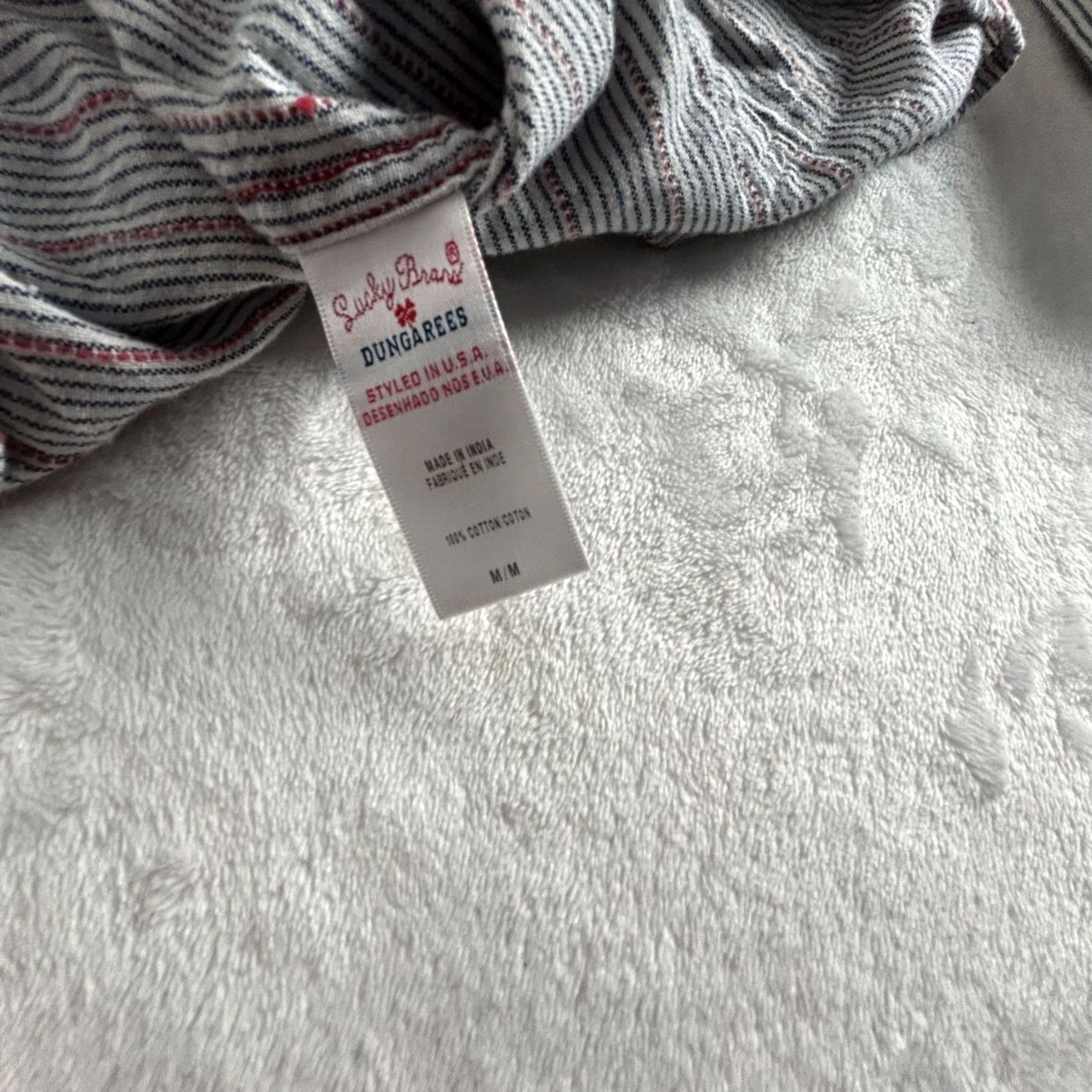 Lucky Brand Lucky Brand Womens Hooded Striped Pullover Cotton Top Medium Size M / US 6-8 / IT 42-44 - 4 Thumbnail