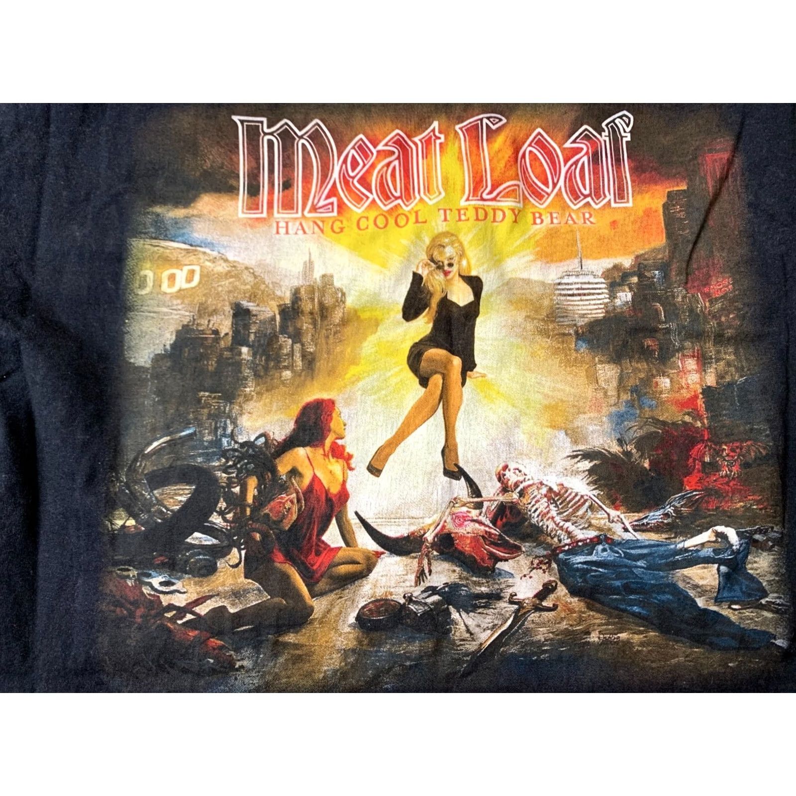 Fruit Of The Loom Meat Loaf Hang Cool Teddy Bear Shirt Men L Fruit of the Loom 100% Cotton Black Short Sleeve Rock Print Decade 2000s Sports Tee Size US L / EU 52-54 / 3 - 3 Thumbnail