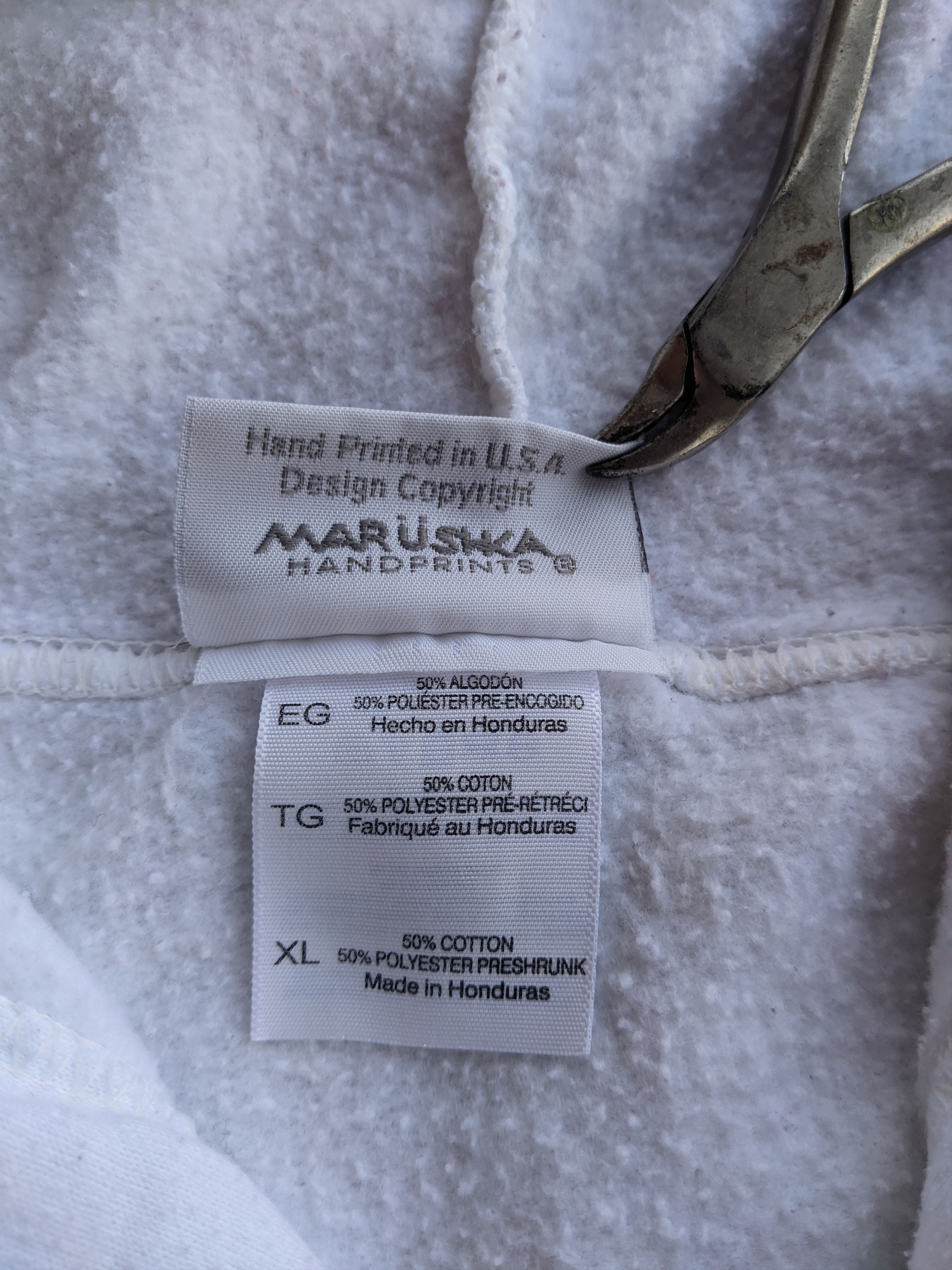 Japanese Brand Marushka White Zip Hoodie Handprint Lake Michigan Unsalted Size US XL / EU 56 / 4 - 8 Thumbnail