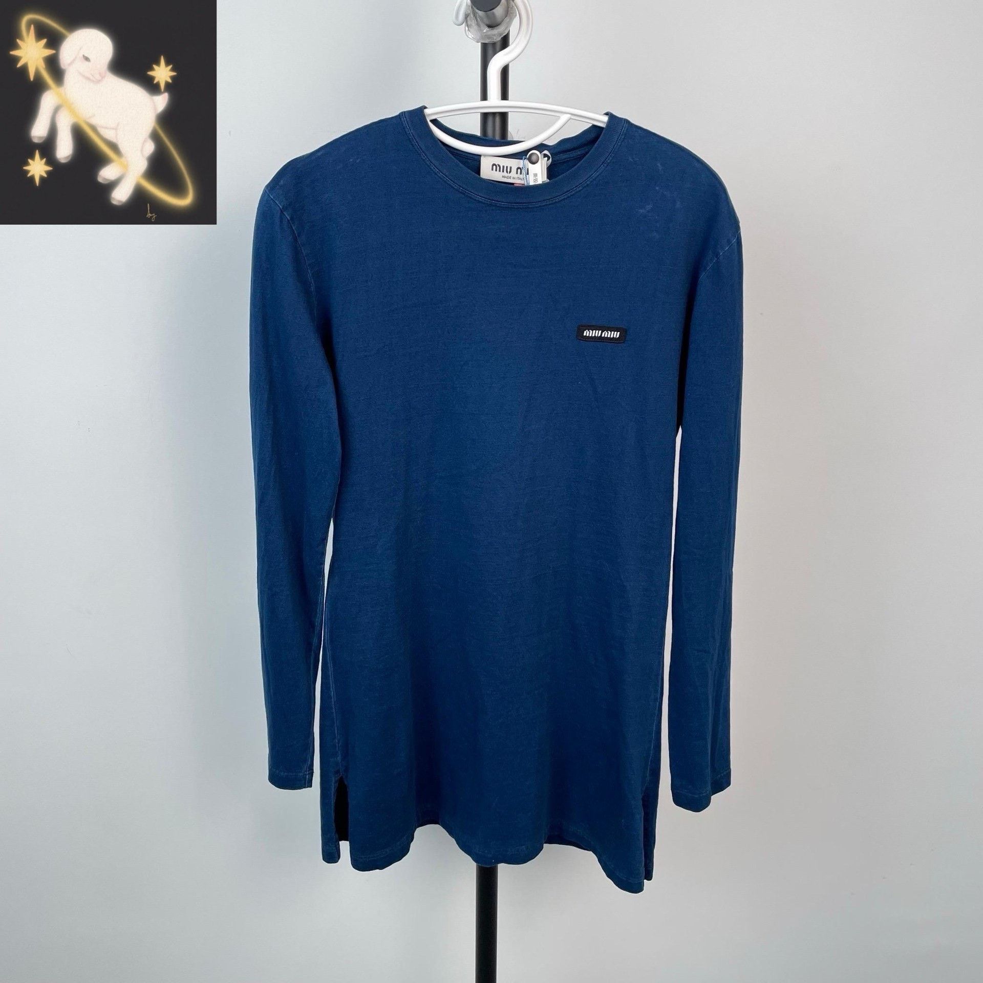 Miu Miu Miu Miu Blue T-Shirt XS Women Size XS / US 0-2 / IT 36-38 - 1 Thumbnail
