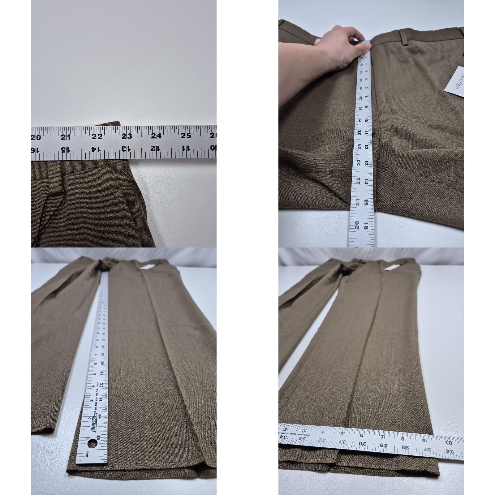 Calvin Klein Calvin Klein Dress Pants Mens 46 Wool Flat Front Straight Leg Brown NWT Unhemmed Classic Formal Business Pants Size US 30 / EU 46 - 8 Thumbnail
