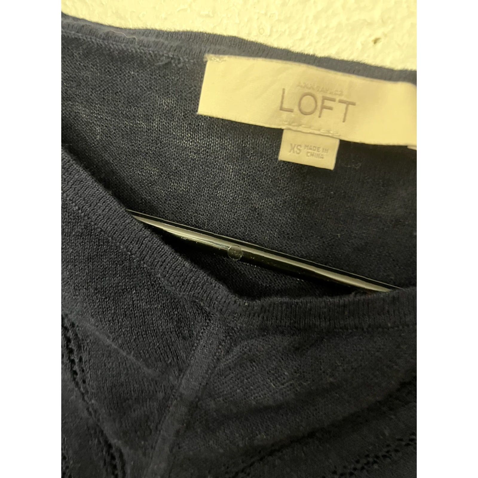 Loft VINTAGE Loft Shirt Womens XS Navy Blue Pullover Crewneck Solid Top Adult XS Blue Loft Blouse Womens Size XS / US 0-2 / IT 36-38 - 3 Thumbnail
