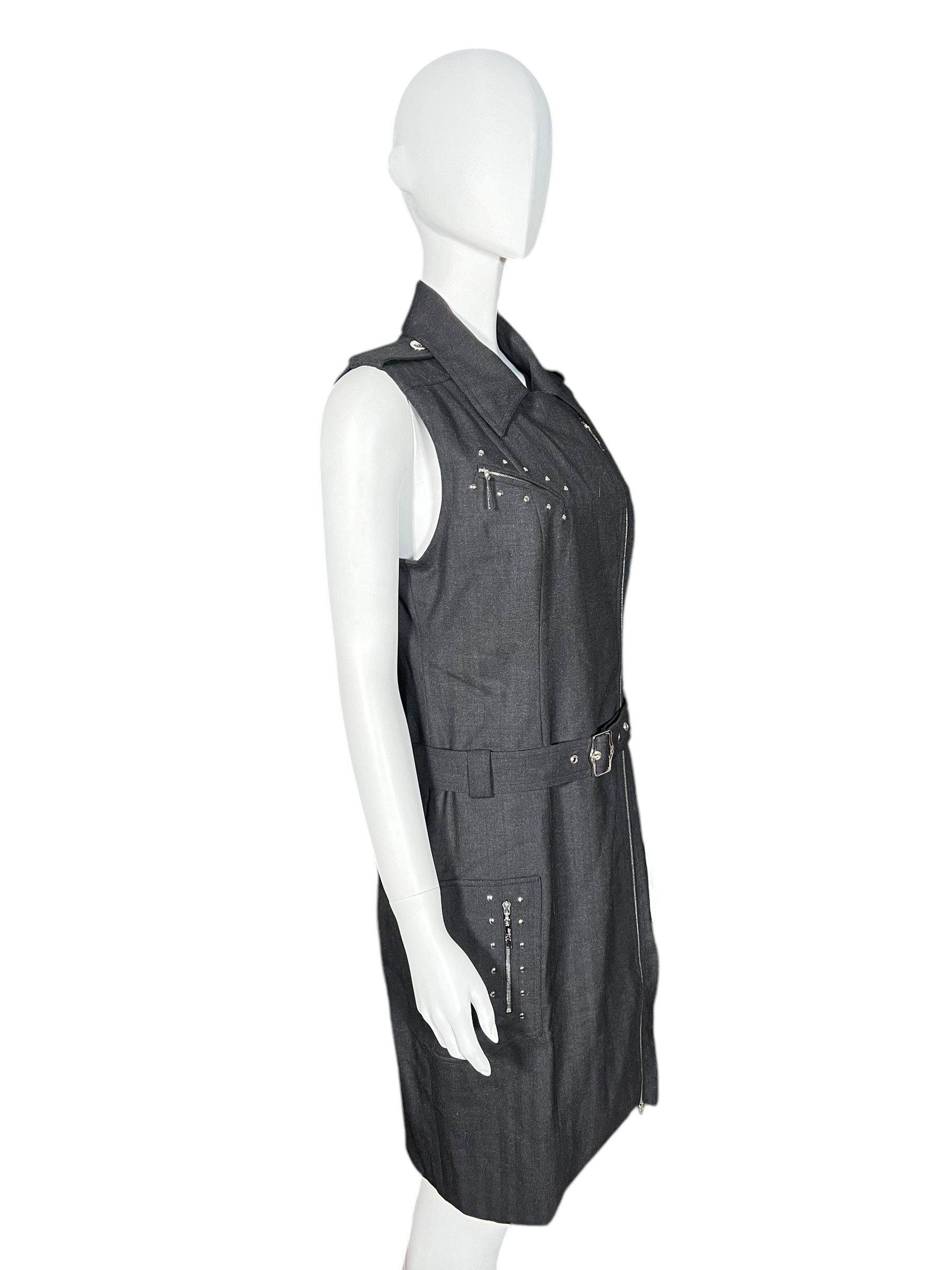Dior Christian Dior by Galliano F/W 2004 Grey Dress. Size L / US 10 / IT 46 - 2 Thumbnail