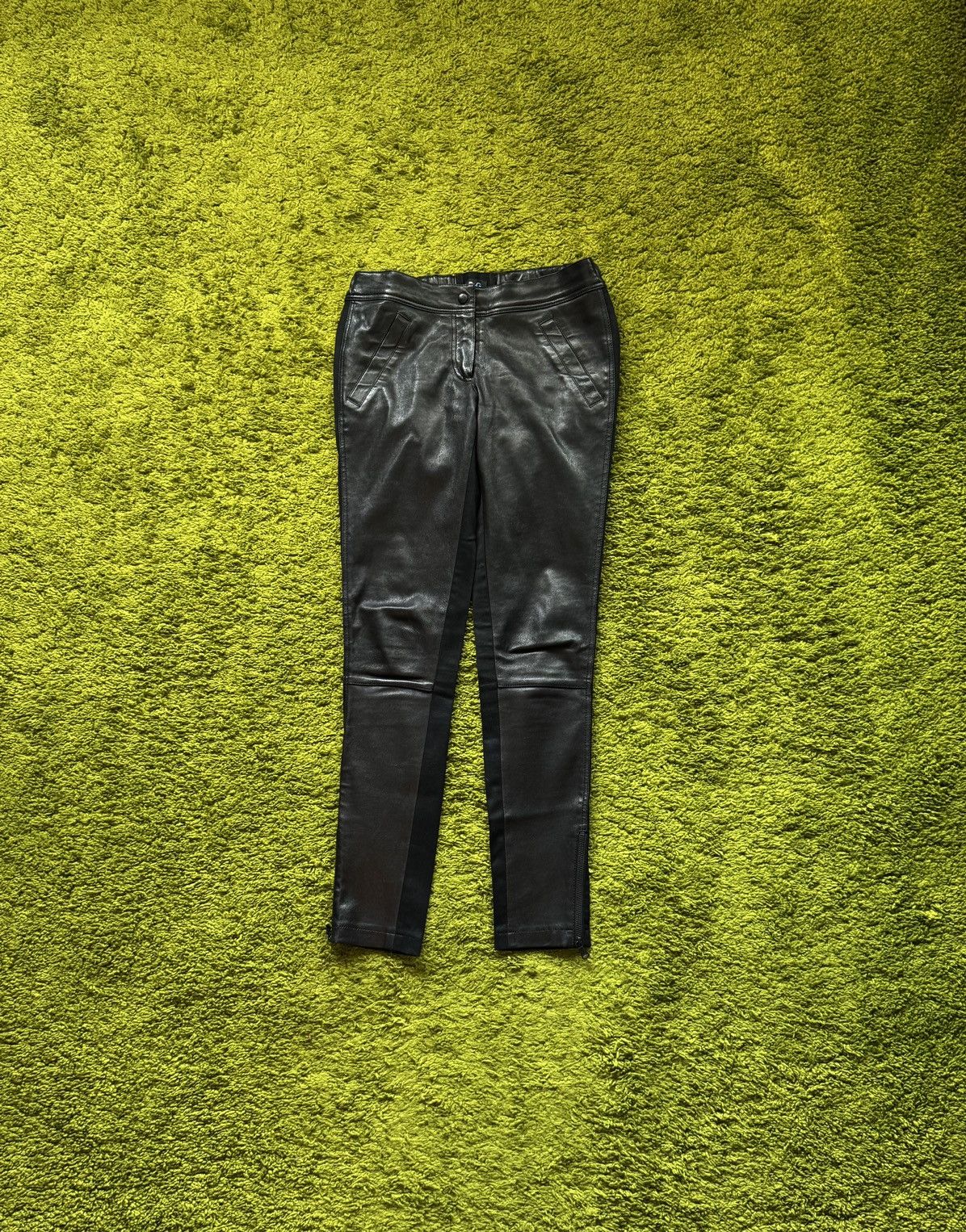 Designer × Dolce & Gabbana Dolce & Gabbana D&G avant garde grunge leather front pants Size 27" / US 4 / IT 40 - 1 Thumbnail