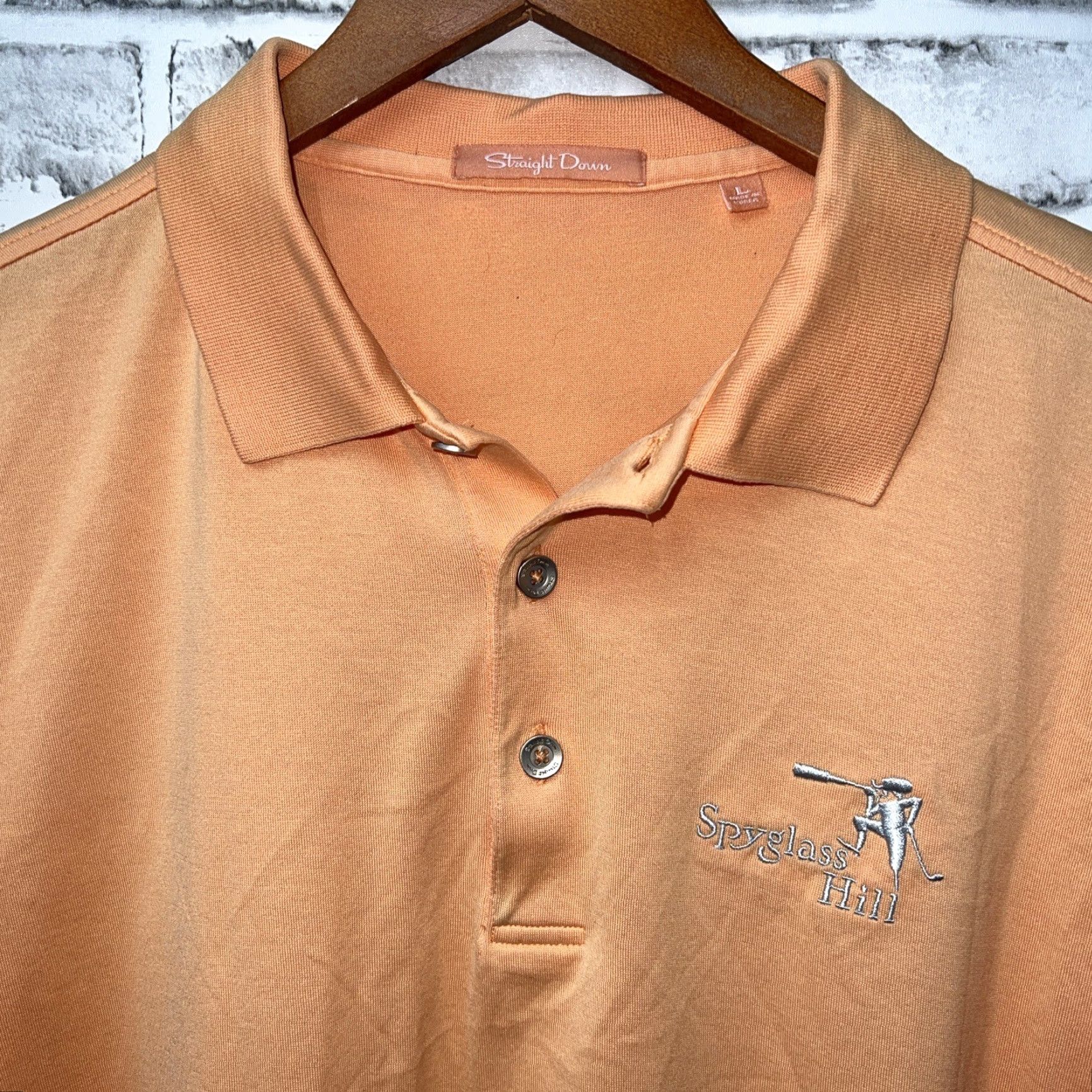 Vintage Straight Down Shirt Mens Size L Orange Polo Size US L / EU 52-54 / 3 - 2 Thumbnail