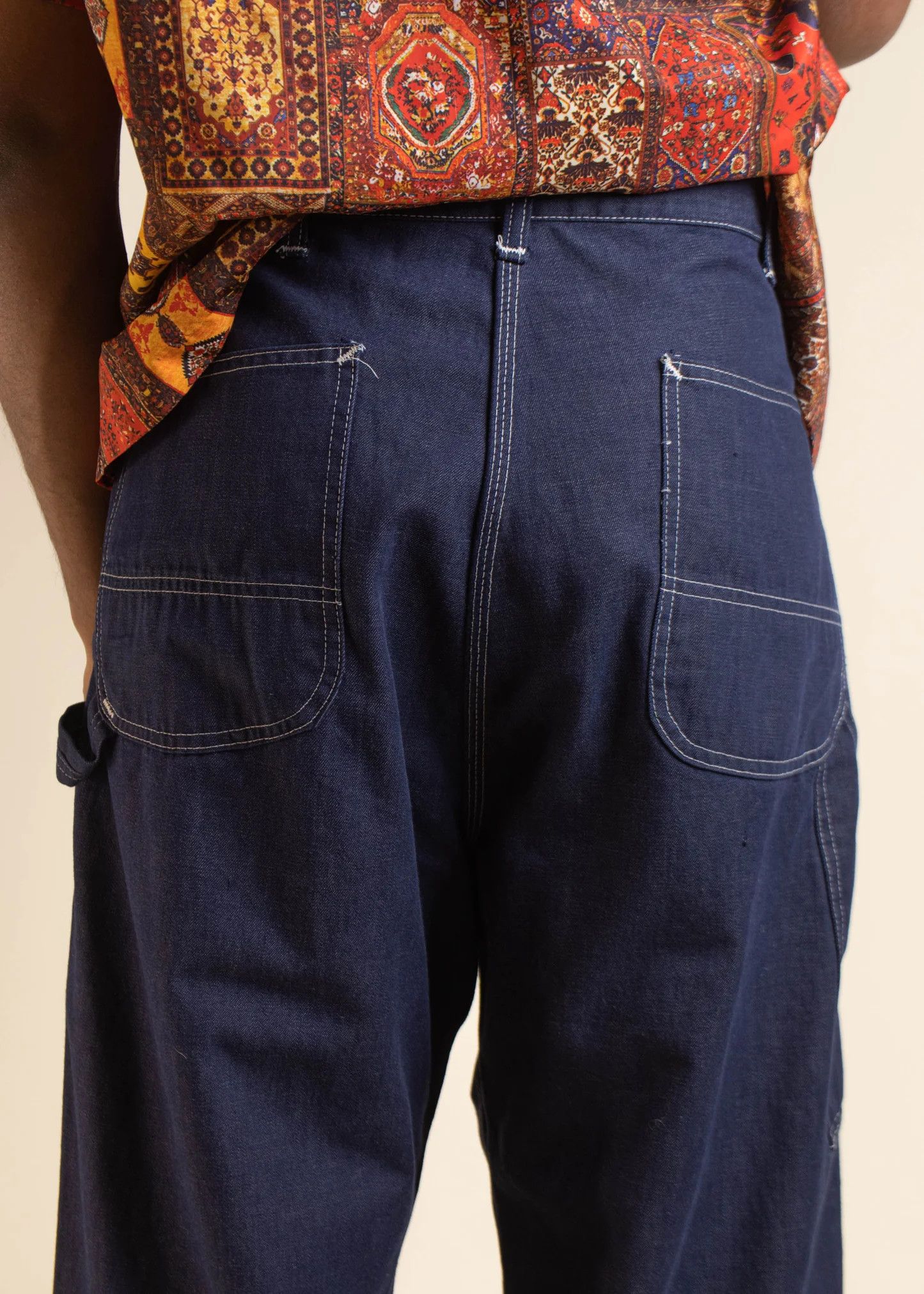 Bare Knuckles × Sears × Vintage 1960s Sears Darkwash Denim Carpenter Jeans Size US 38 / EU 54 - 5 Thumbnail
