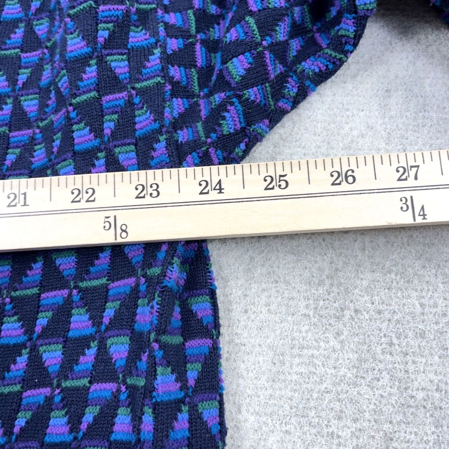 Alexander Julian VINTAGE Grandpa Sweater Large Blue Geometric Crewneck Cotton 90s USA Made Men Size US L / EU 52-54 / 3 - 7 Thumbnail