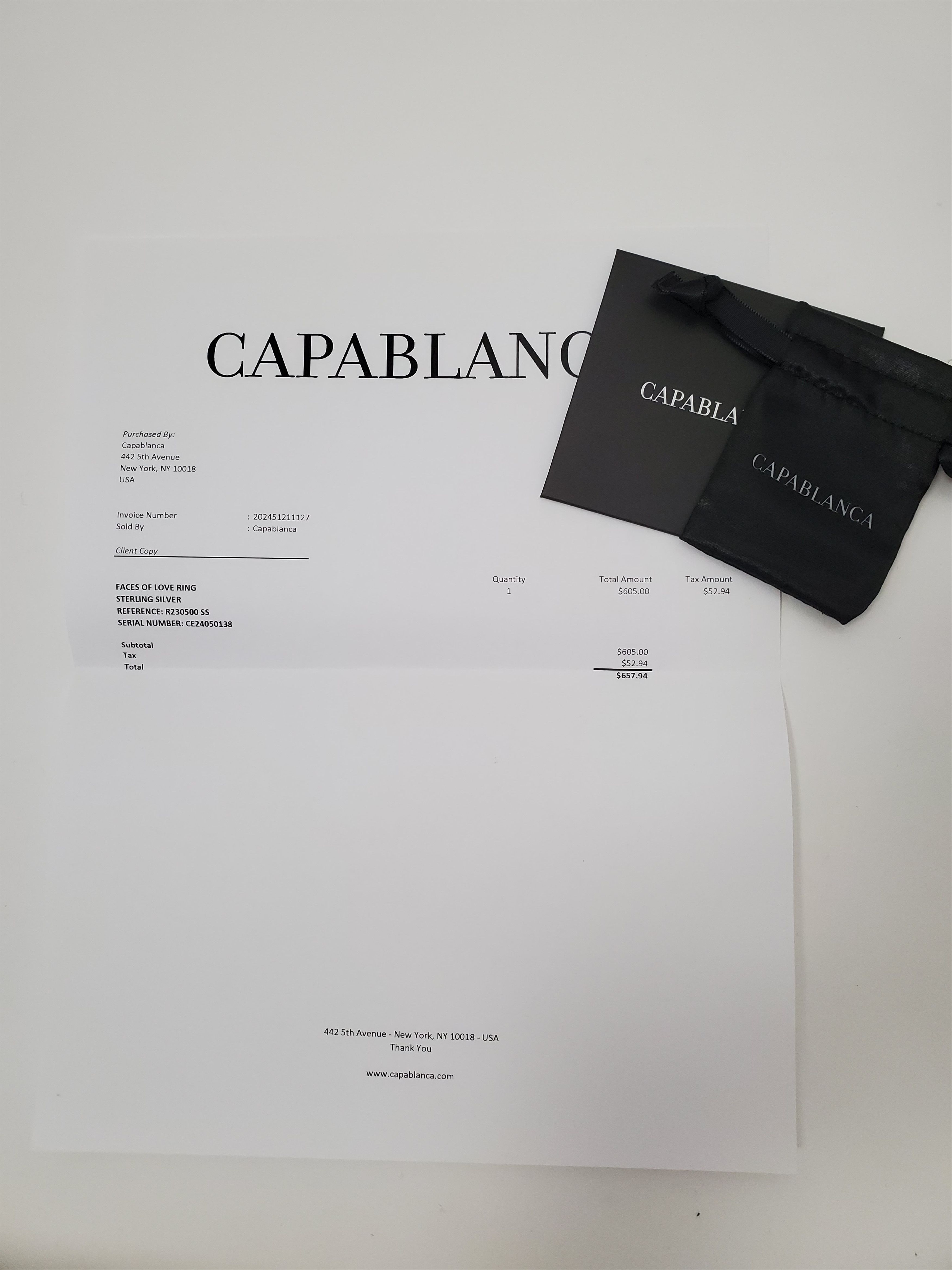 Designer Capablanca Sterling Silver Geometric Ring New in Box Size 6 Size ONE SIZE - 5 Thumbnail