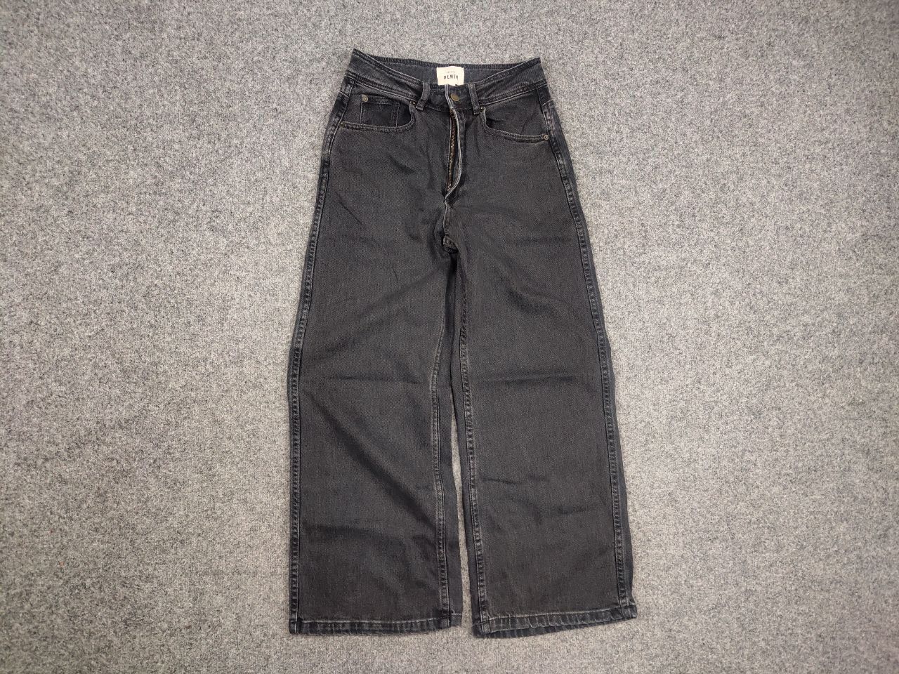 Sezane Sezane Paris Design Dark Gray Wide Leg Denim Jeans Size 36" / US 14 / IT 50 - 2 Thumbnail