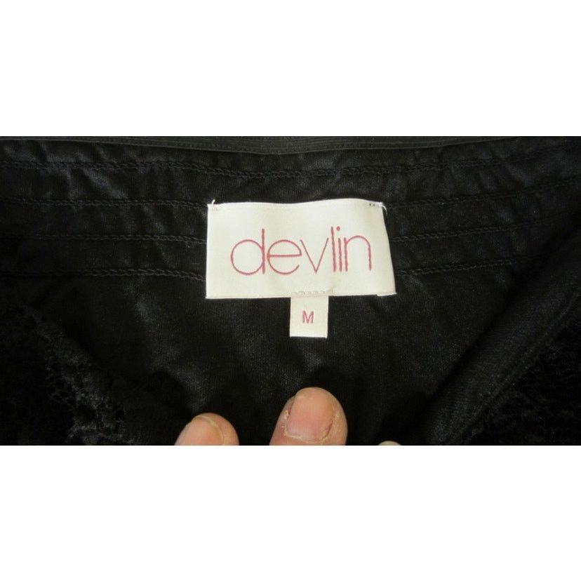 Other Devlin Black Lace Sheer Long Sleeve Blouse Medium Size M / US 6-8 / IT 42-44 - 3 Thumbnail