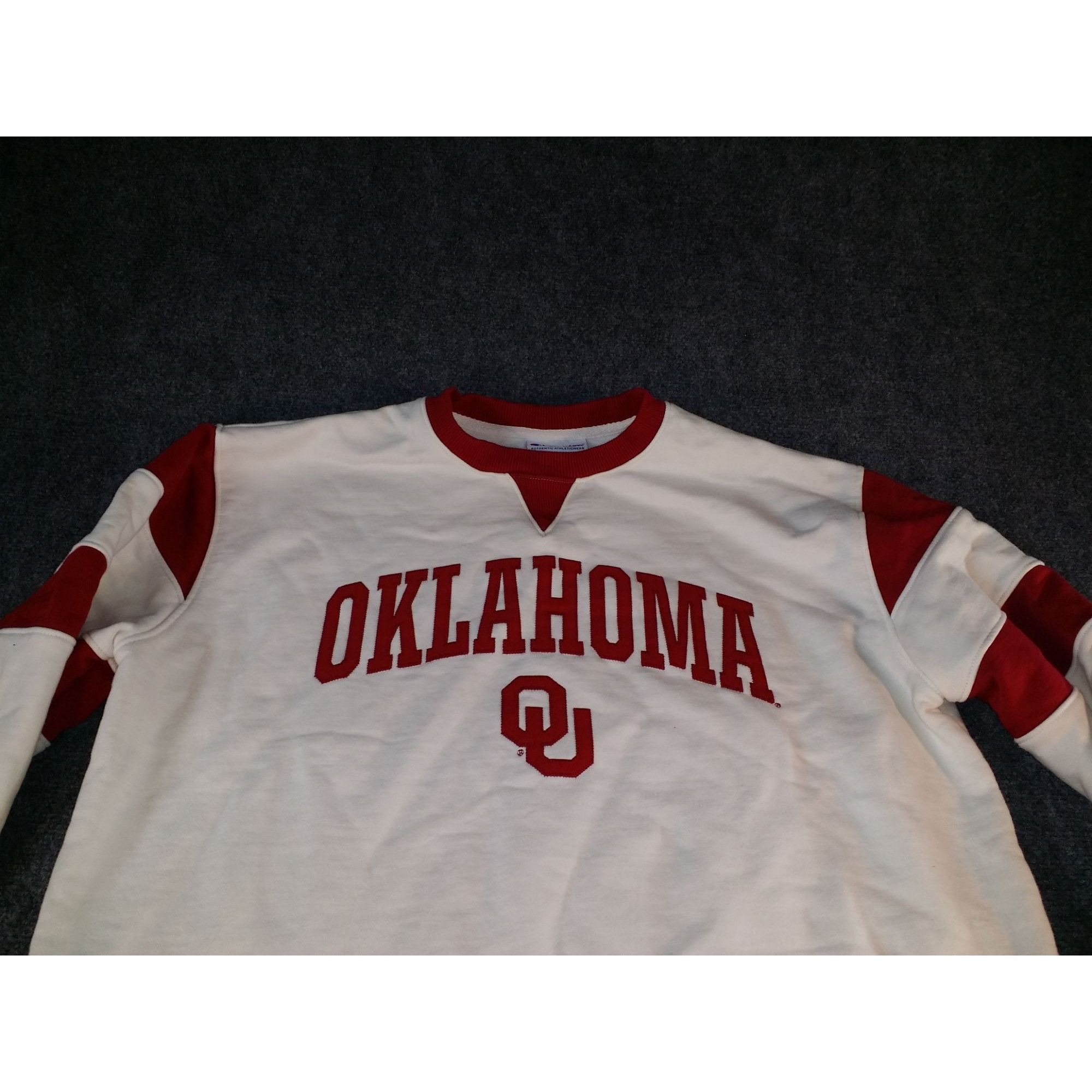 Champion Vintage Oklahoma Sooners Sweatshirt Men Sz L White Maroon Ch Size US L / EU 52-54 / 3 - 2 Thumbnail