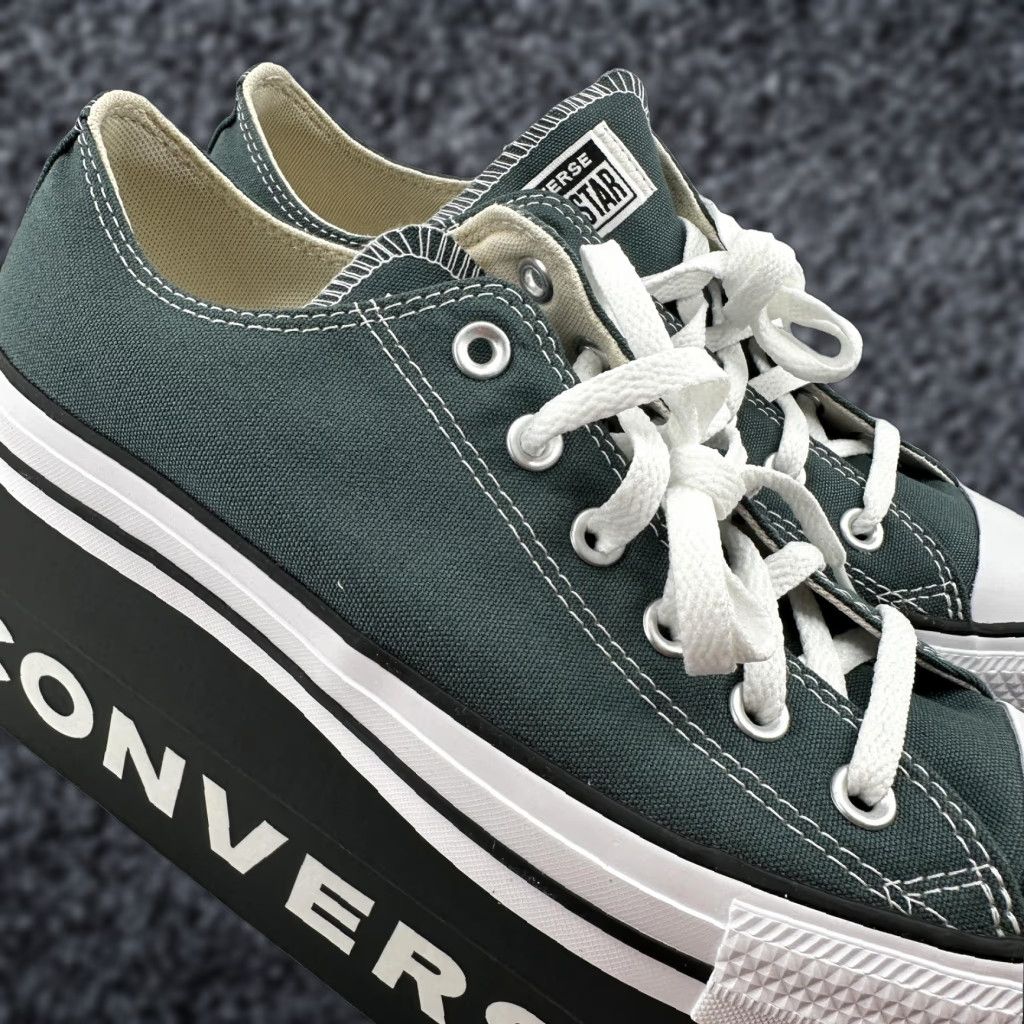 Converse Chuck Taylor All Star Shoes Mens 8 Green Canvas Low Top Sneakers