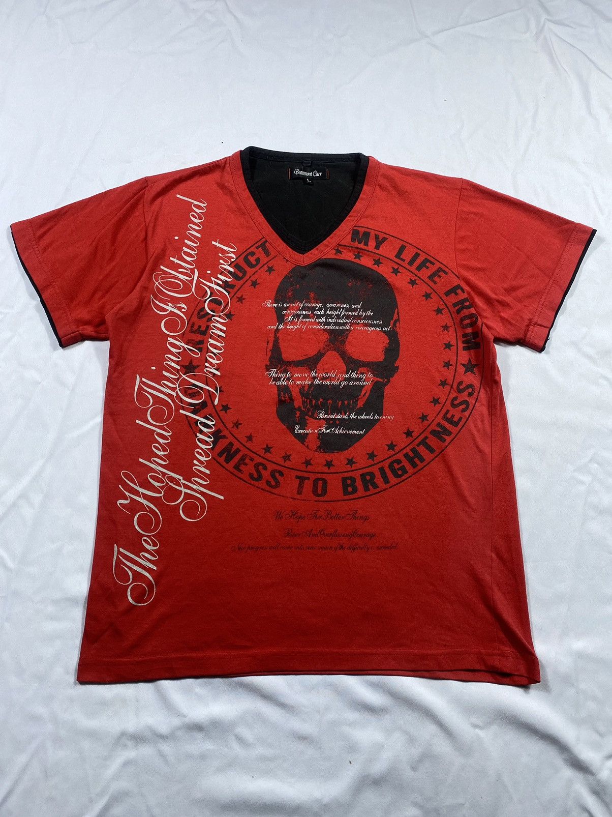 Japanese Bealmont Carr gothic skull short sleeve tee