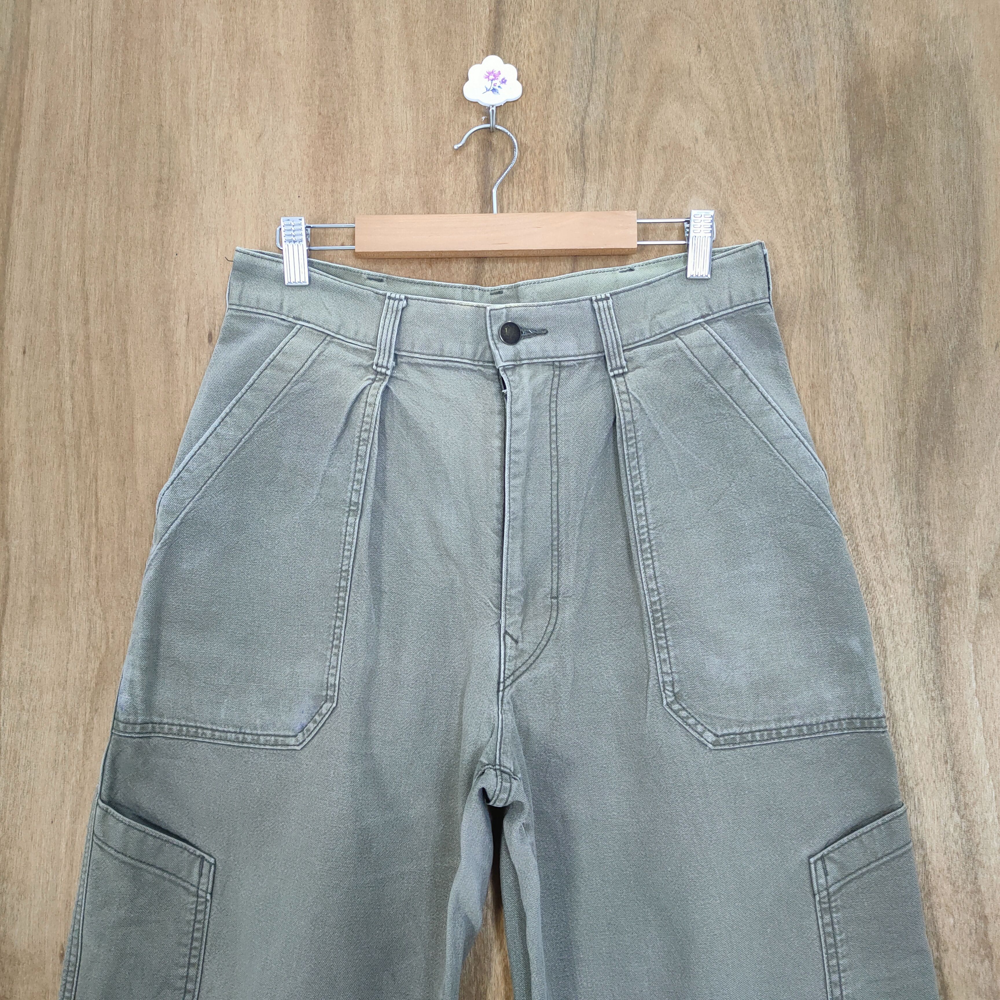 Japanese Brand VINTAGE JAPANESE BRAND FADED BAGGY CARGO PANTS Size US 30 / EU 46 - 2 Thumbnail