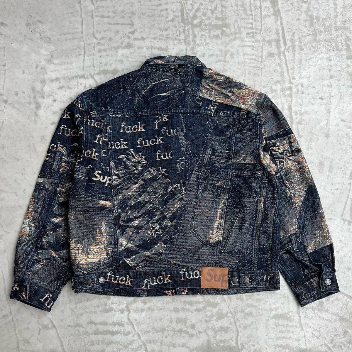 Supreme Supreme Archive Denim Jacquard Trucker Jacket (Blue) | Grailed