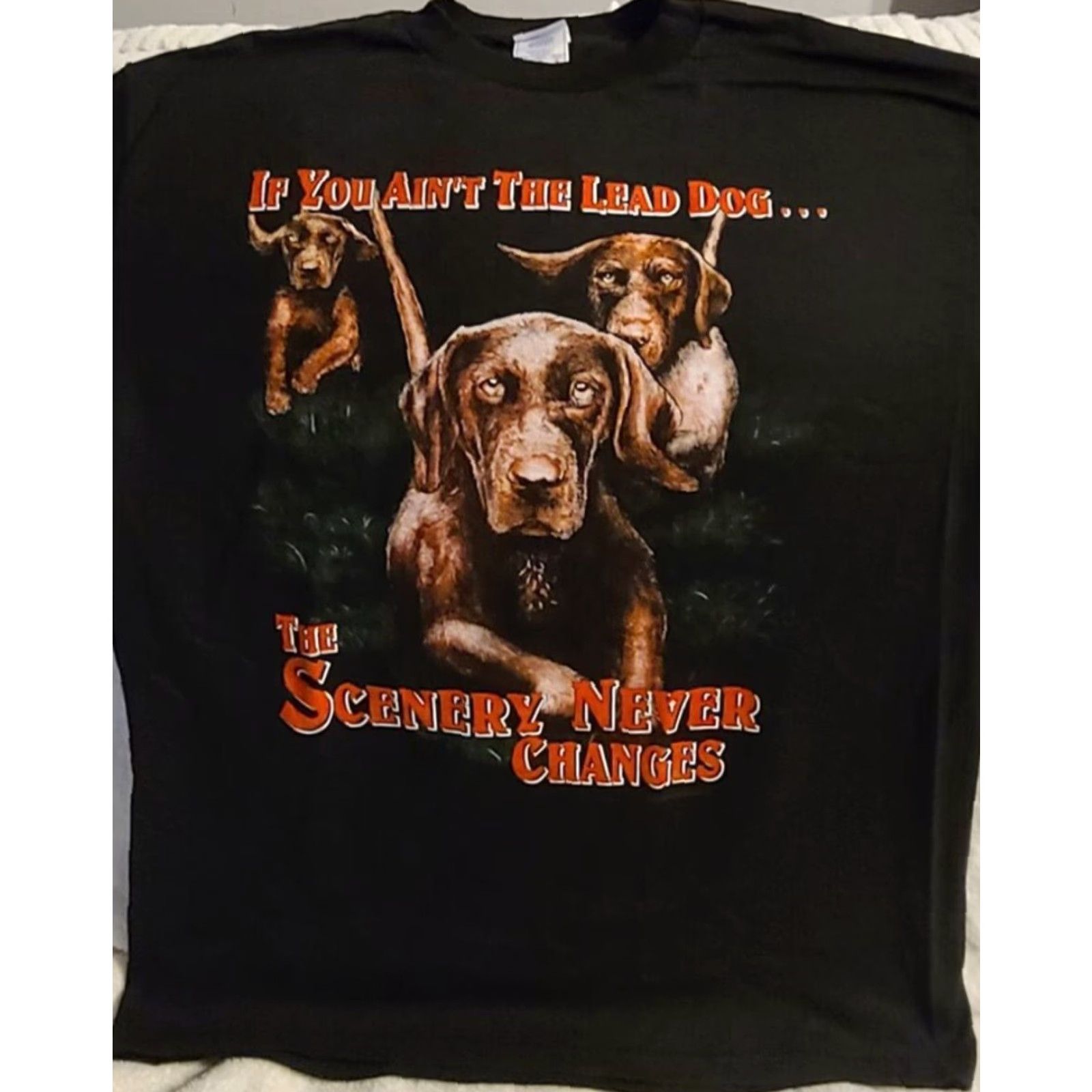 Changes Vintage Dog Puppies Quote Graphic T-Shirt Men 2XL Black Animals, Dog Theme Short Sleeve Size US XXL / EU 58 / 5 - 2 Thumbnail