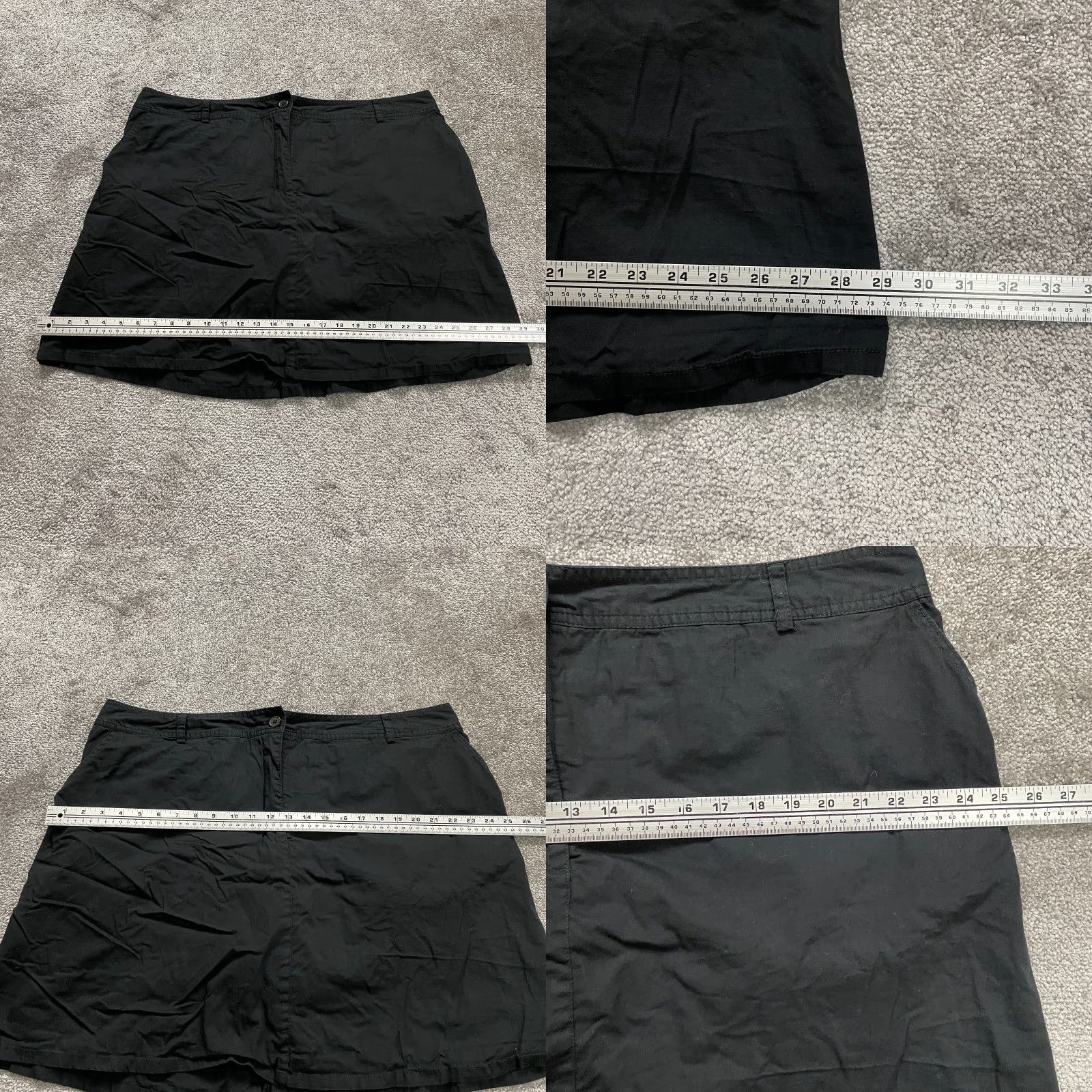 Vintage White Stag Skort Womens Plus 22W Black Cotton Pockets Solid Casual Outdoor Mini Size 40" / US 18 - 9 Thumbnail
