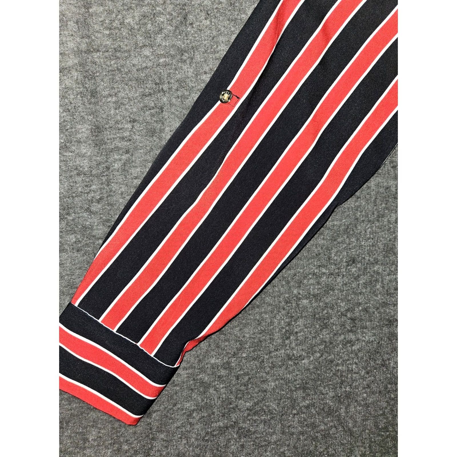 Tommy Hilfiger Tommy Hilfiger Shirt Women's Medium Red Striped Button-Up Long Sleeve Pocket Size M / US 6-8 / IT 42-44 - 3 Thumbnail