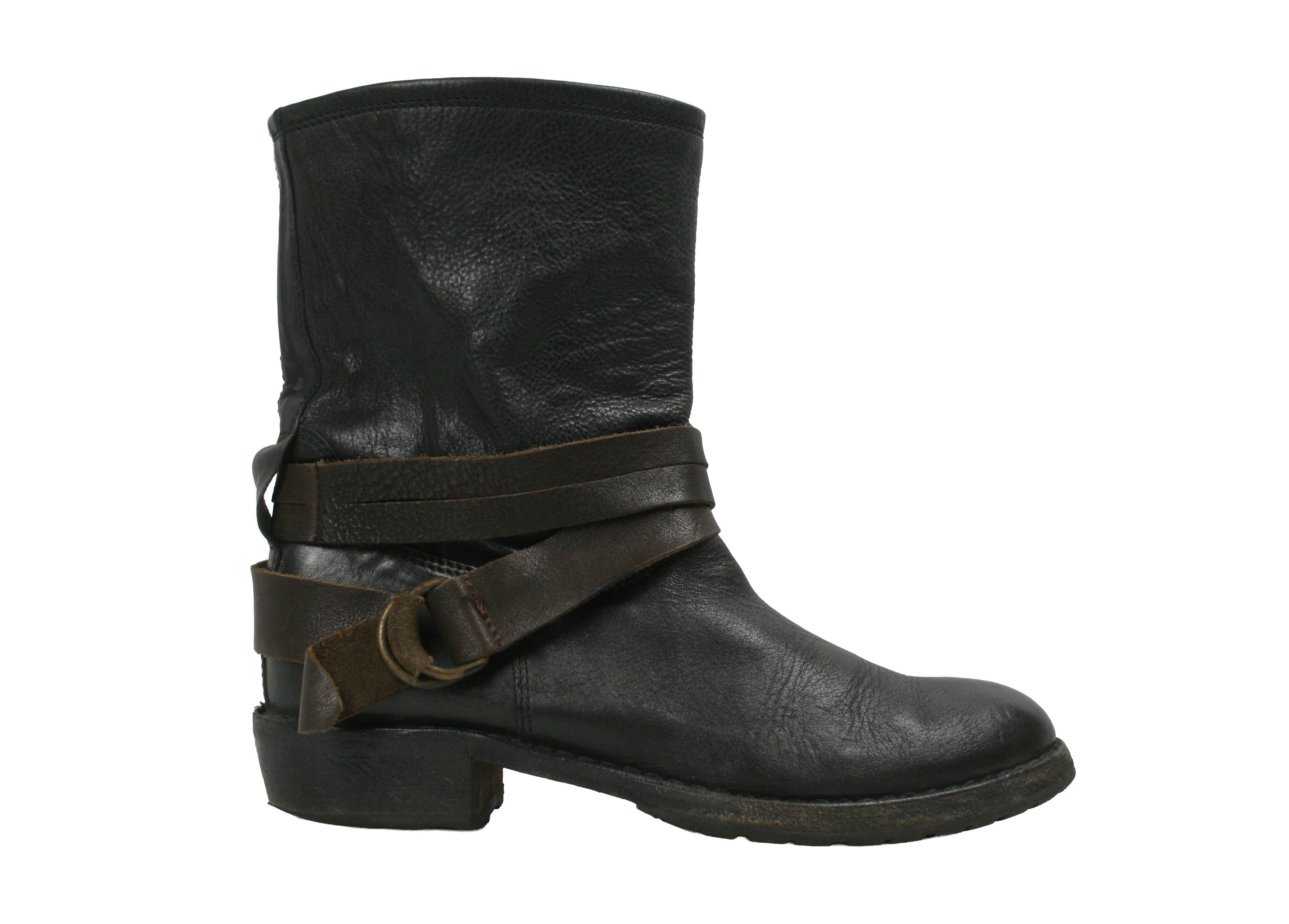 MoMA Avant Garde Biker Straps Leather Ankle Boots Size US 8 / IT 38 - 1 Thumbnail