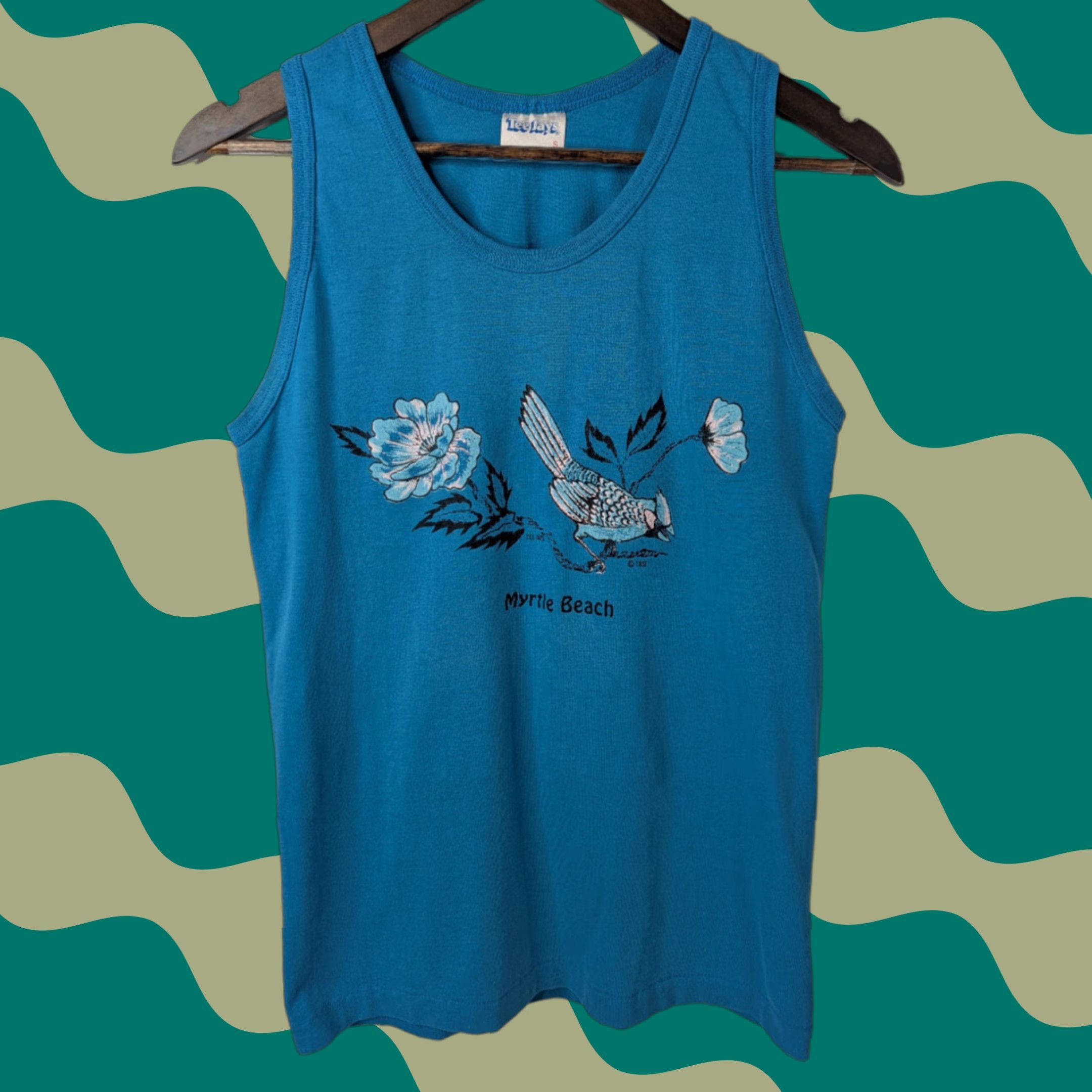 TEE JAYS VTG Myrtle Beach Tank Top Shirt Blue Jay Bird Graphic Small TeeJays USA Made 90s Size US S / EU 44-46 / 1 - 1 Thumbnail