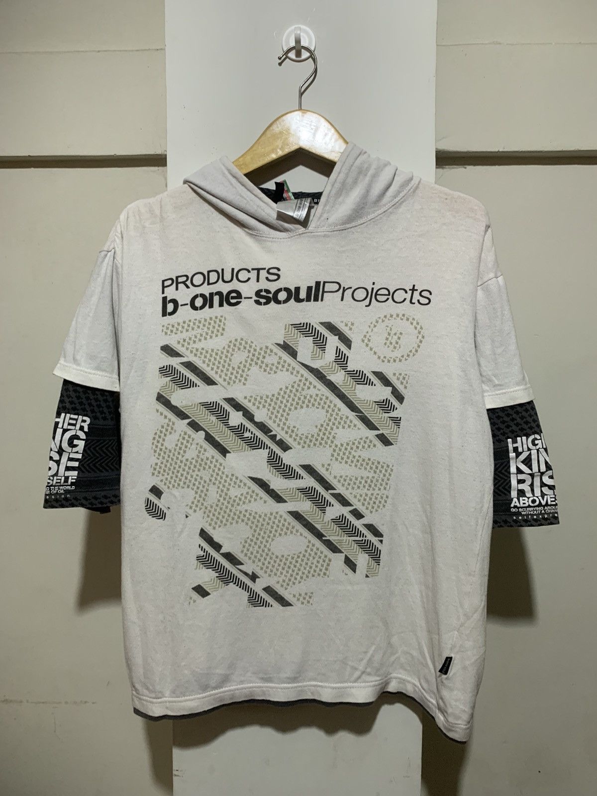 14th Addiction Japanese Double Layer B-One Soul Project Hoodie Tee Shirt Size US L / EU 52-54 / 3 - 1 Thumbnail