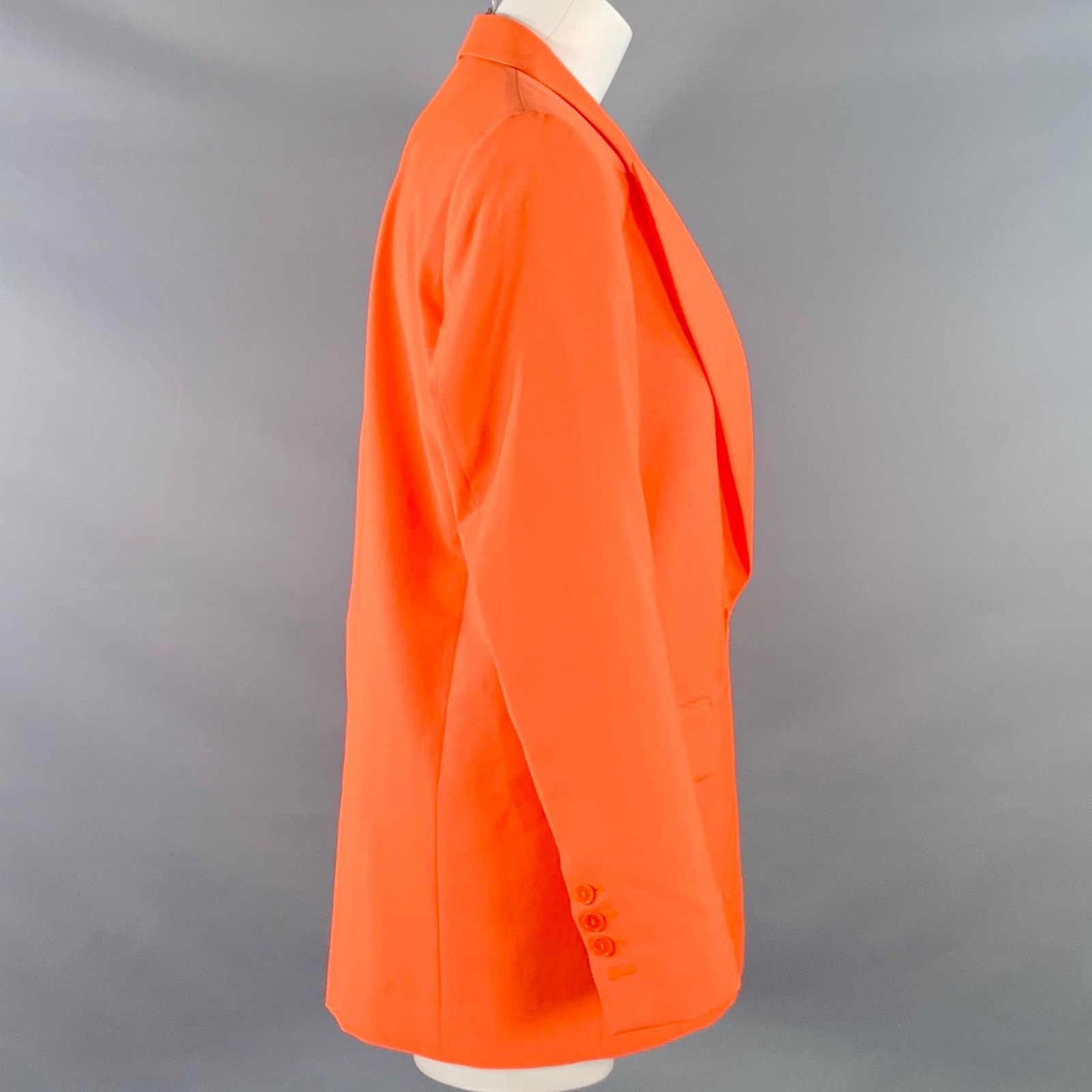 MSGM MSGM Size 6 Orange Wool Peak Lapel Jacket Blazer Size M / US 6-8 / IT 42-44 - 2 Thumbnail