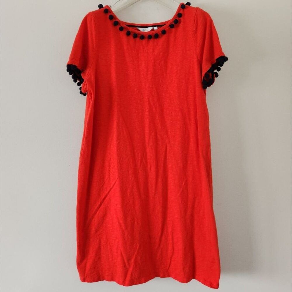 Boden BODEN | Penny jersey dress navy pom poms red US sz 14R Size XL / US 12-14 / IT 48-50 - 2 Thumbnail