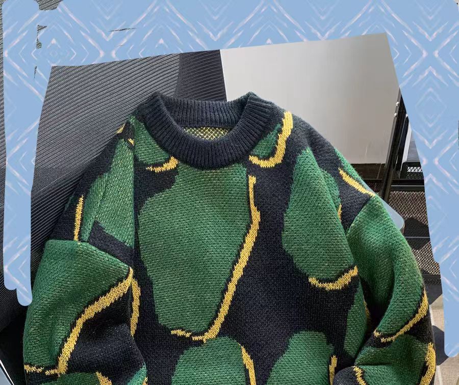 Vintage Street-style loose-fit printed cardigan sweater Size US M / EU 48-50 / 2 - 3 Thumbnail