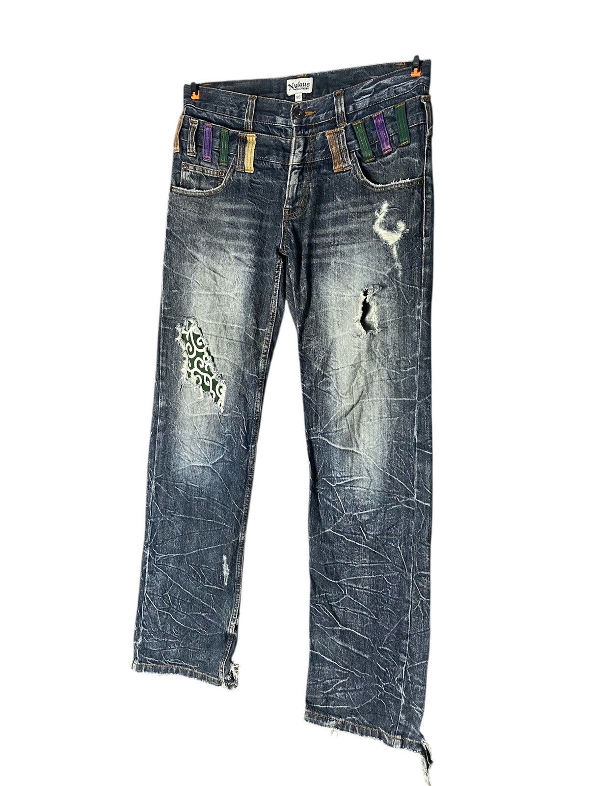 Japanese Brand Rare Nylaus Japan Double Waist Claw Mark Denim Size US 34 / EU 50 - 2 Thumbnail