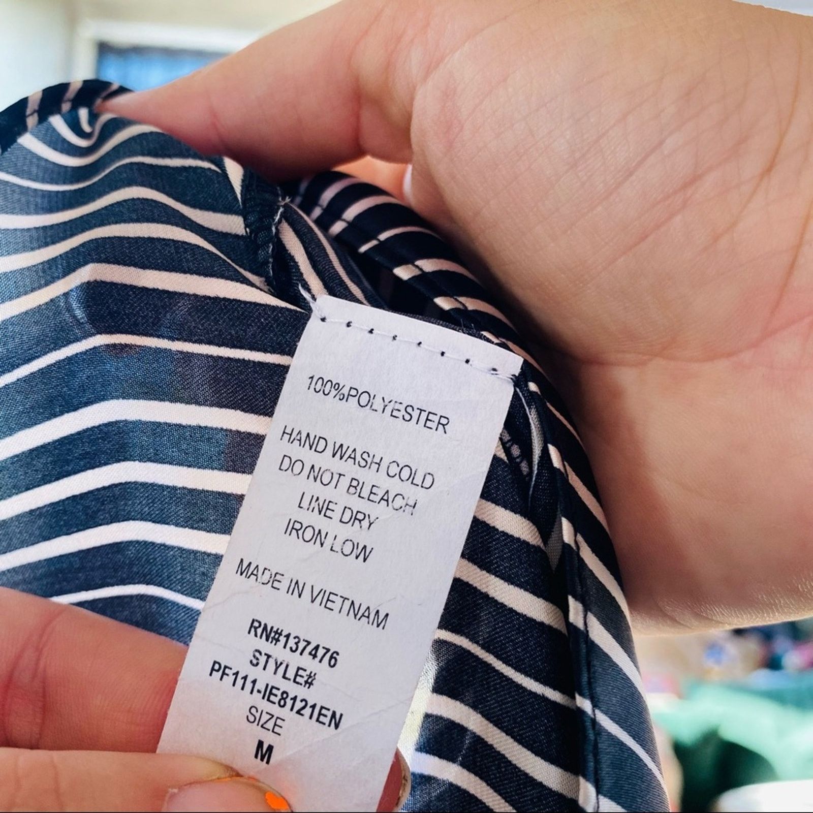 Nordstrom Black White Striped Tulip Open Back Tank Top Silky Blouse Size M / US 6-8 / IT 42-44 - 6 Thumbnail