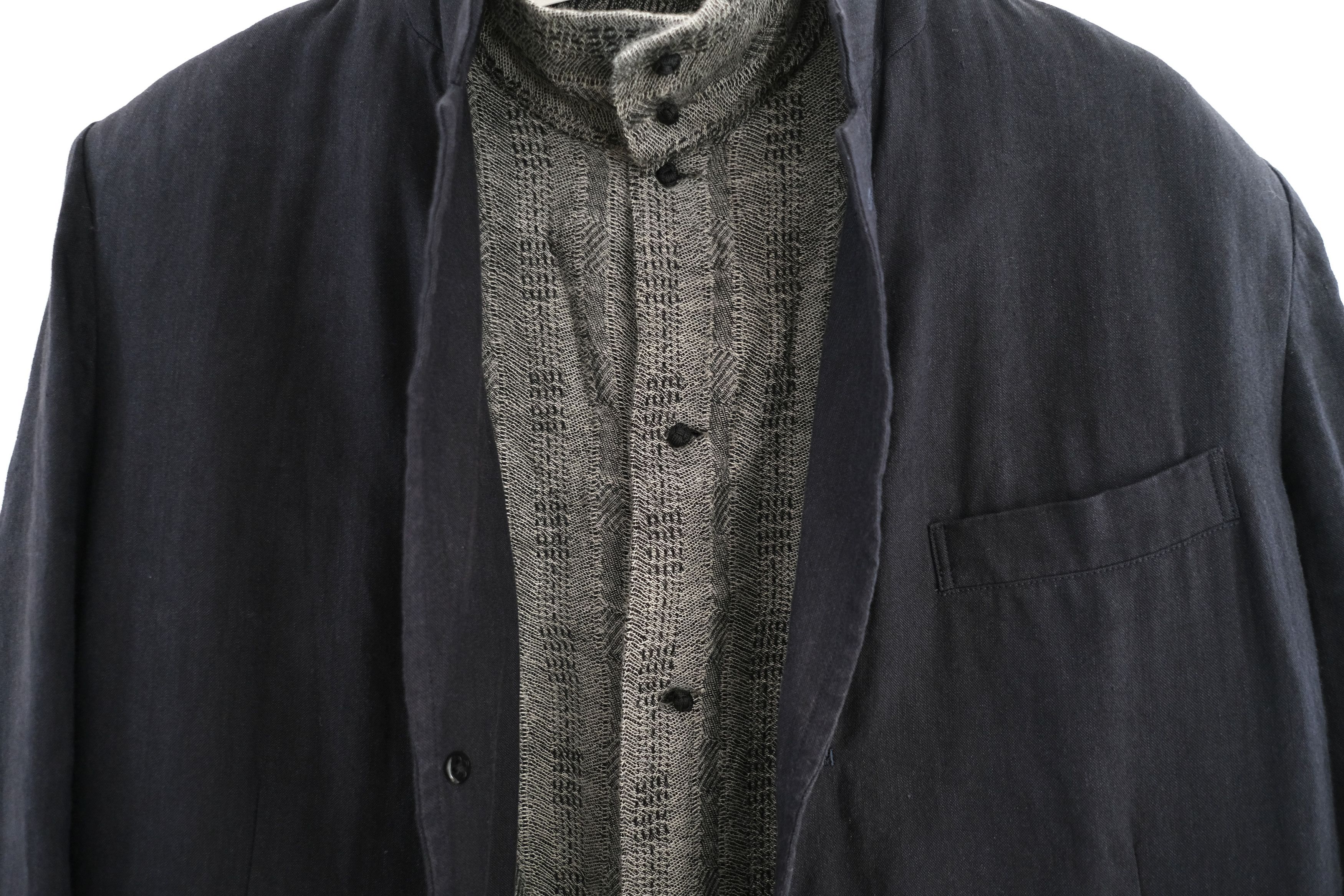 Yohji Yamamoto *RARE* Yohji Yamato Jacquard Stand Collar Shirt Size US L / EU 52-54 / 3 - 19 Thumbnail