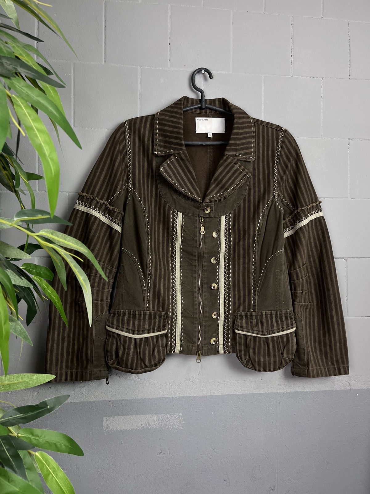 Vintage RECONSTRUCTED SASHIKO HEAVY COTTON BLAZER JACKET - 2400 Size M / US 6-8 / IT 42-44 - 1 Thumbnail