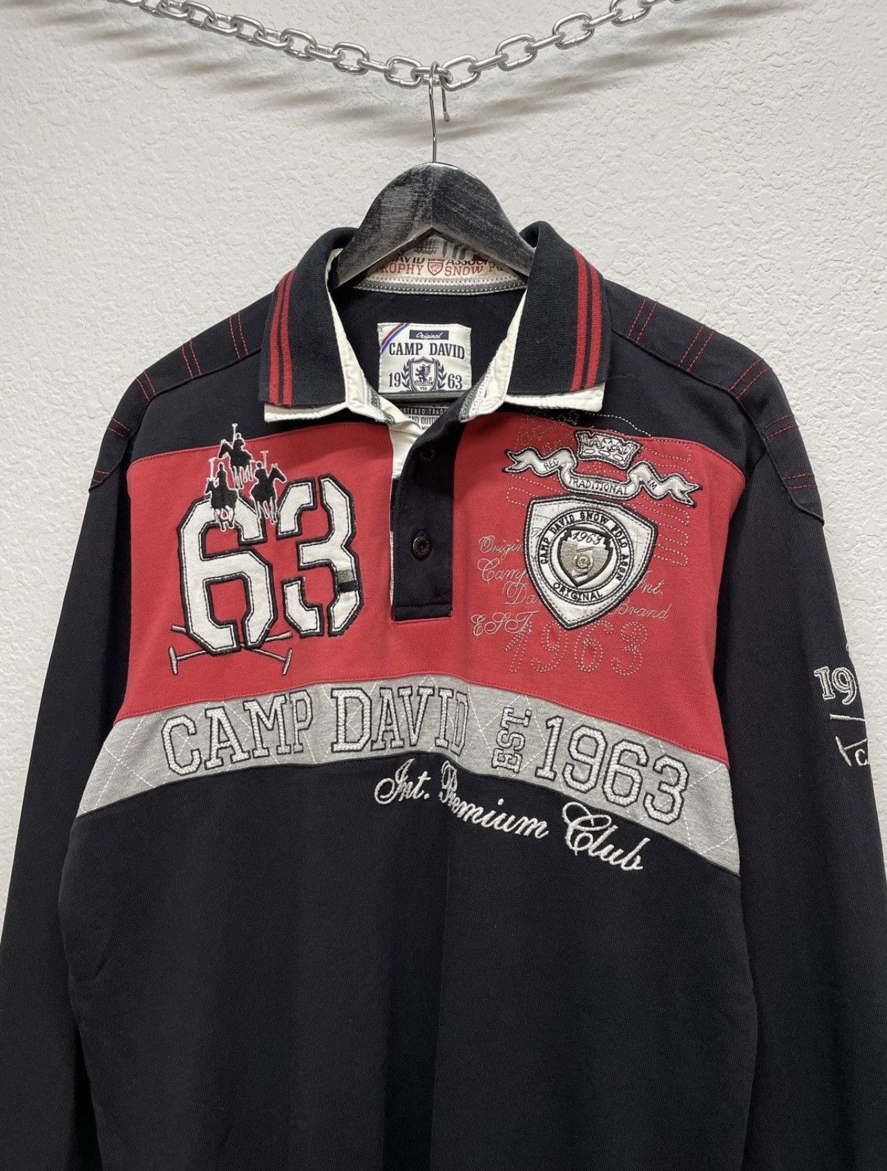 Polo Ralph Lauren Vintage Camp David Like Polo Ralph Lauren Rugby Long Sleeve Size US L / EU 52-54 / 3 - 1 Thumbnail