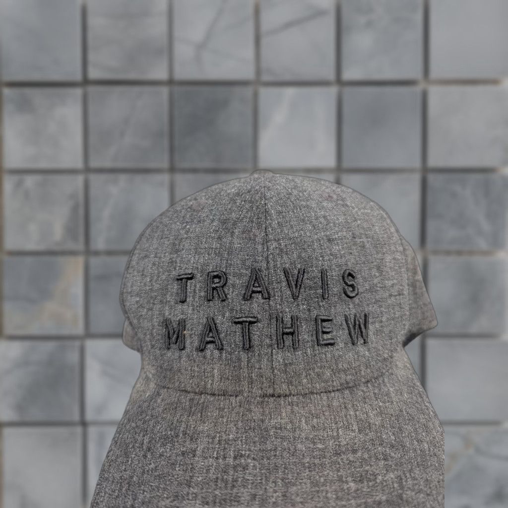 TravisMathew Travis Mathew Spell Out Snapback Hat Gray Adjustable One Size Men Casual Sports Cap Size ONE SIZE - 1 Thumbnail