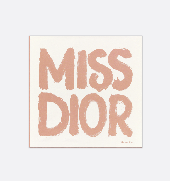 Dior o1w1db10625 Size : OS / Square Scarf in White/Light Brown Size ONE SIZE - 2 Thumbnail