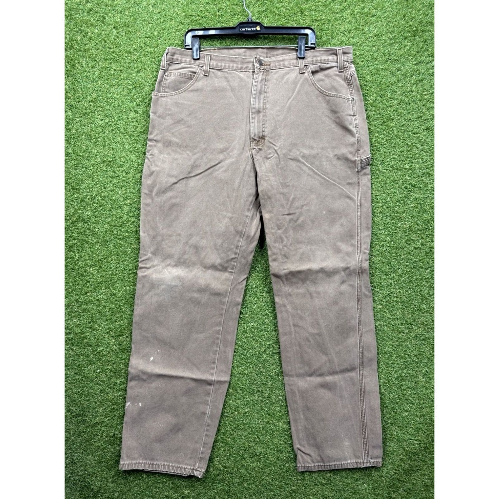 Dickies Dickies 874 Work Pants Mens 40x34 Original Fit Twill Workwear Carpenter Pants Brown 5-Pocket Straight Inseam 34 Mens Dickies 874 Size US 40 / EU 56 - 2 Thumbnail