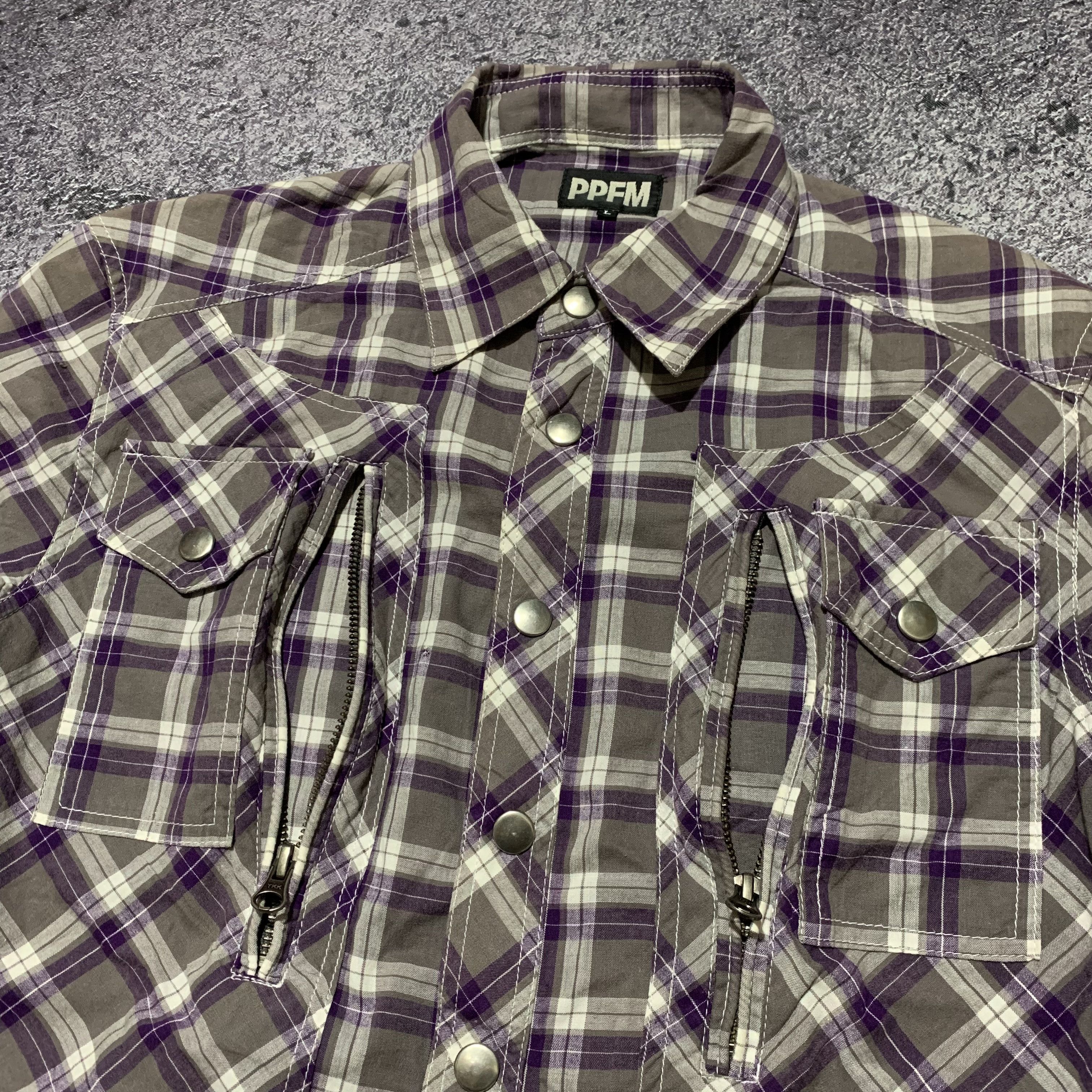 PPFM 2000s PPFM Plaid Pocket Zip Snap Button Shirt Size US M / EU 48-50 / 2 - 2 Thumbnail