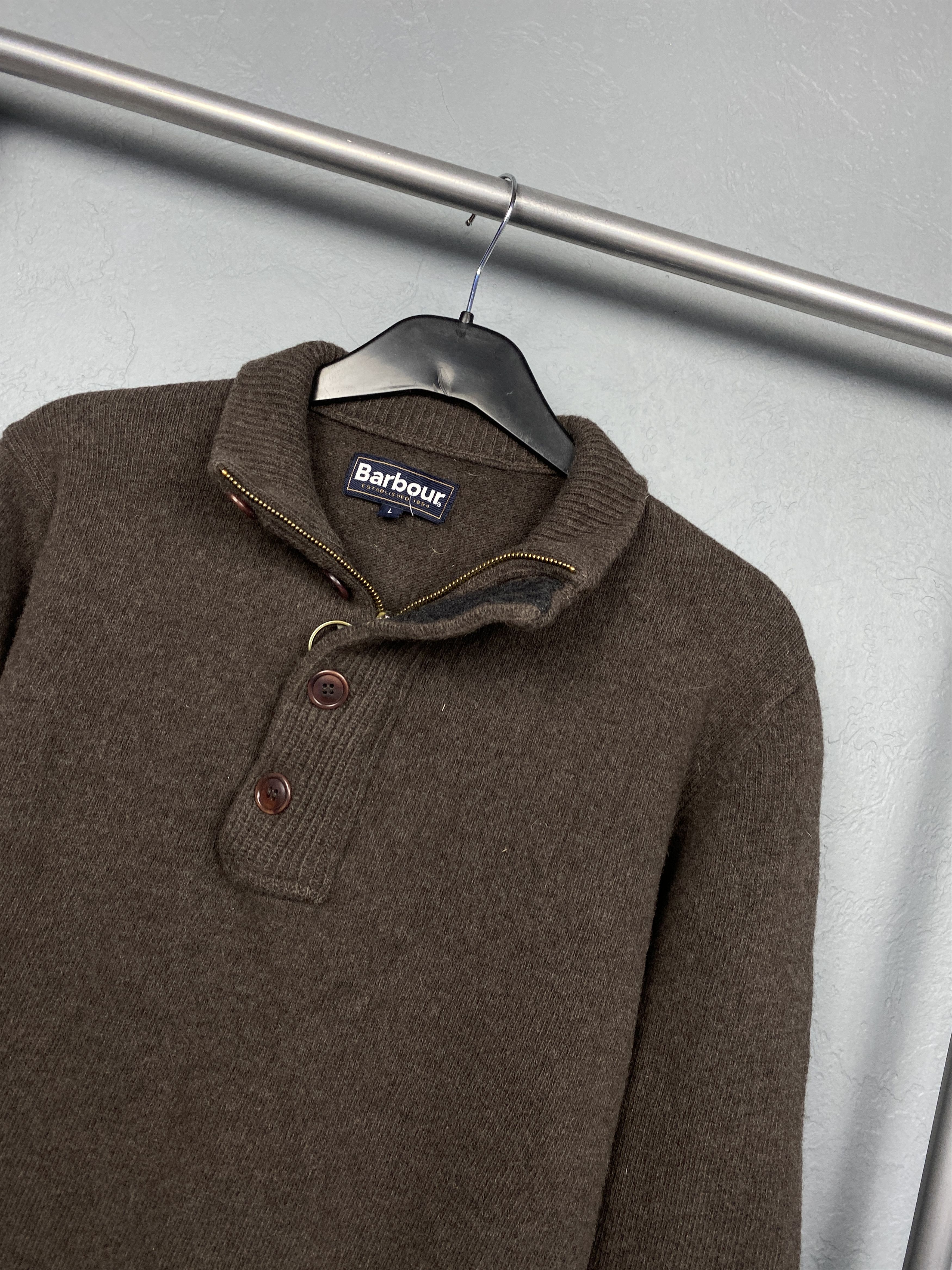 Barbour Barbour Vintage Quarter Zip Wool Knit Mens Sweater Size US L / EU 52-54 / 3 - 2 Thumbnail