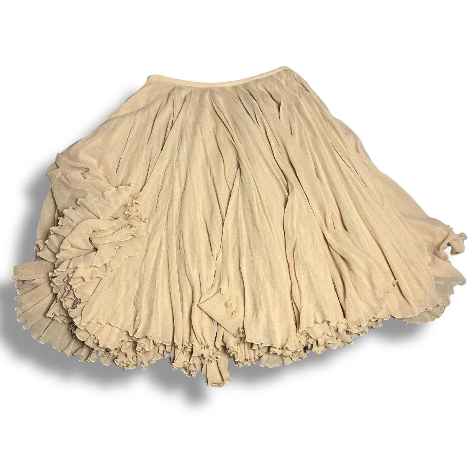 Michael Kors NWT $4995 Michael Kors Collection Silk Nude Skirt SS 07 Size 34" / US 12 / IT 48 - 4 Thumbnail