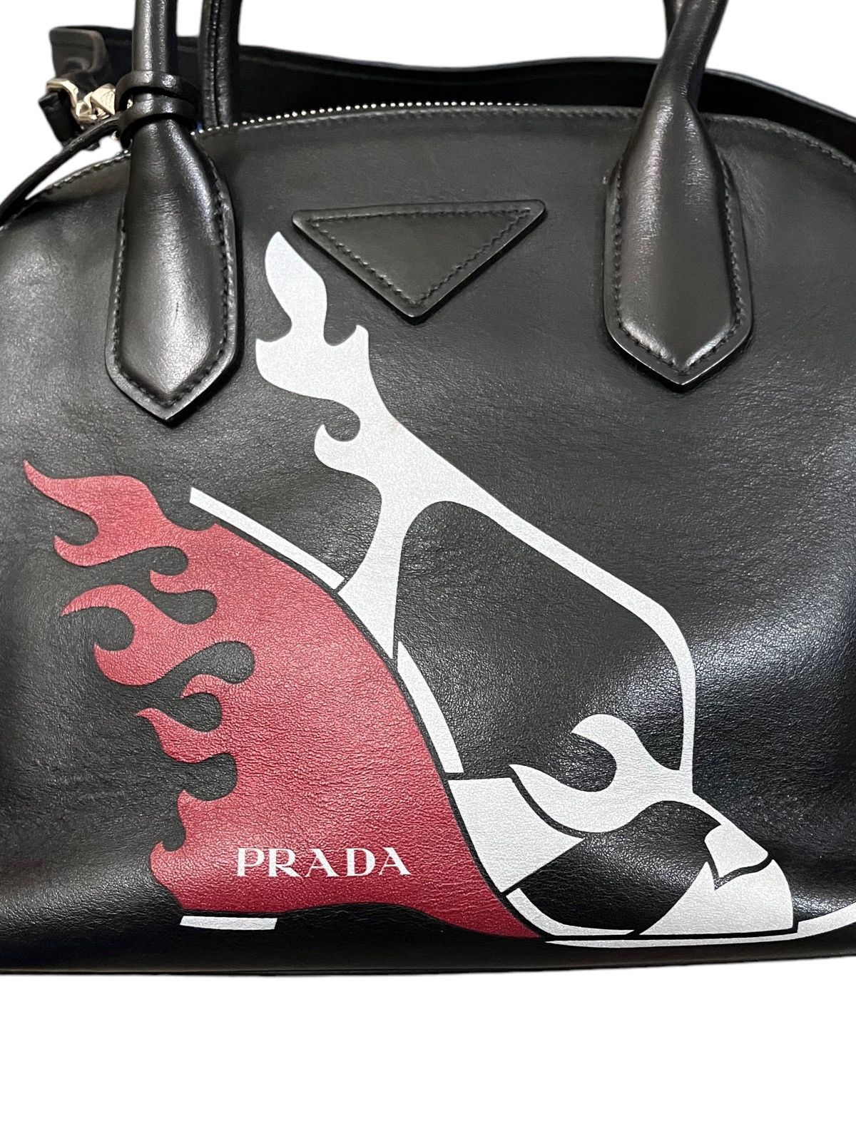 Prada Promenade Leather Crossbody Bag Prada Black Leather Size ONE SIZE - 4 Thumbnail