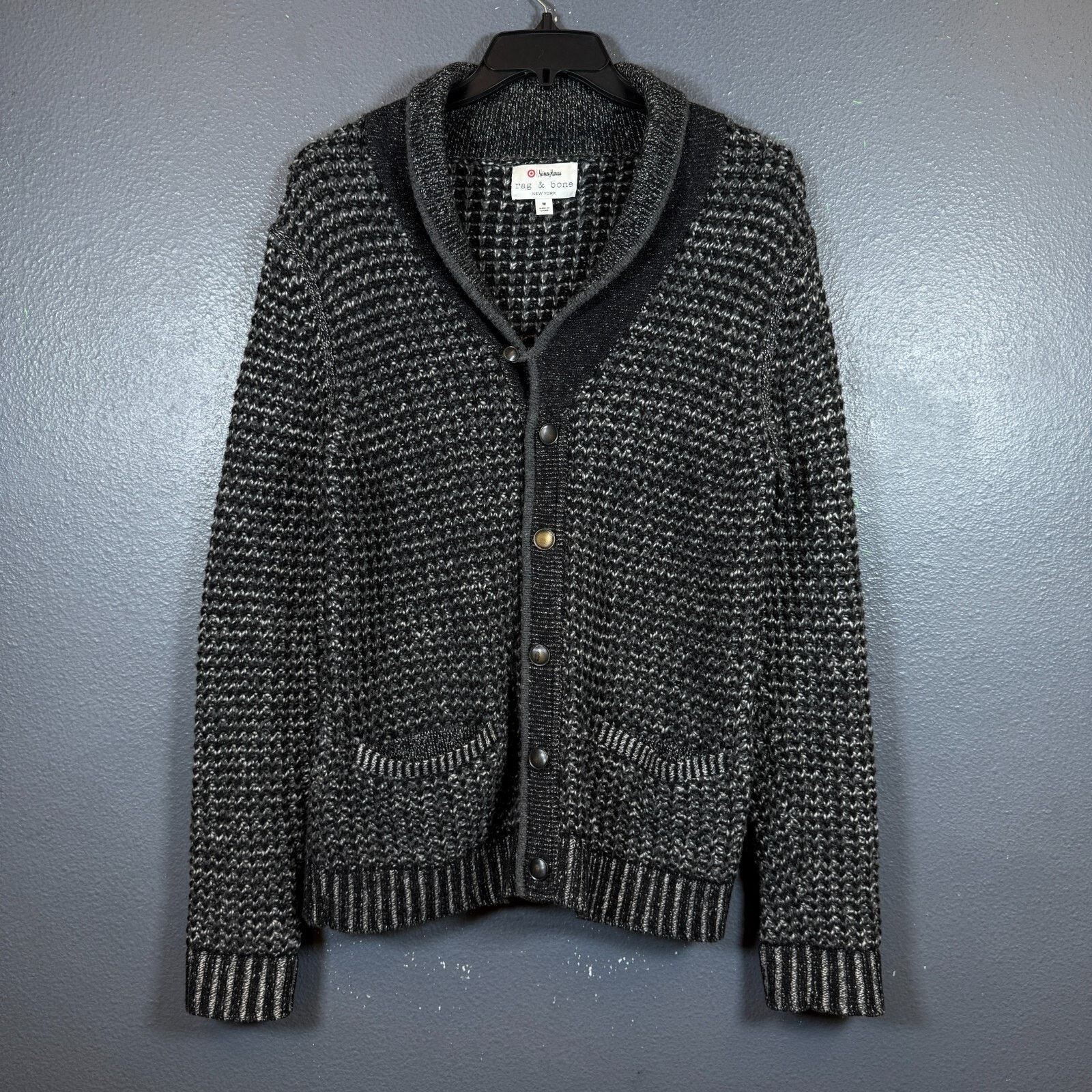 Rag & Bone Rag & Bone Neiman Marcus M black/white cardigan wool sweater Size US M / EU 48-50 / 2 - 1 Thumbnail