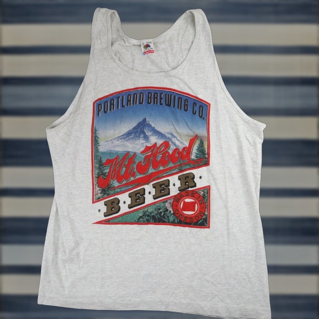Vintage VINTAGE Portland Brewing Co. Mt. Hood Beer Mens Tank Top Gray L Graphic Shirt Size US L / EU 52-54 / 3 - 1 Thumbnail