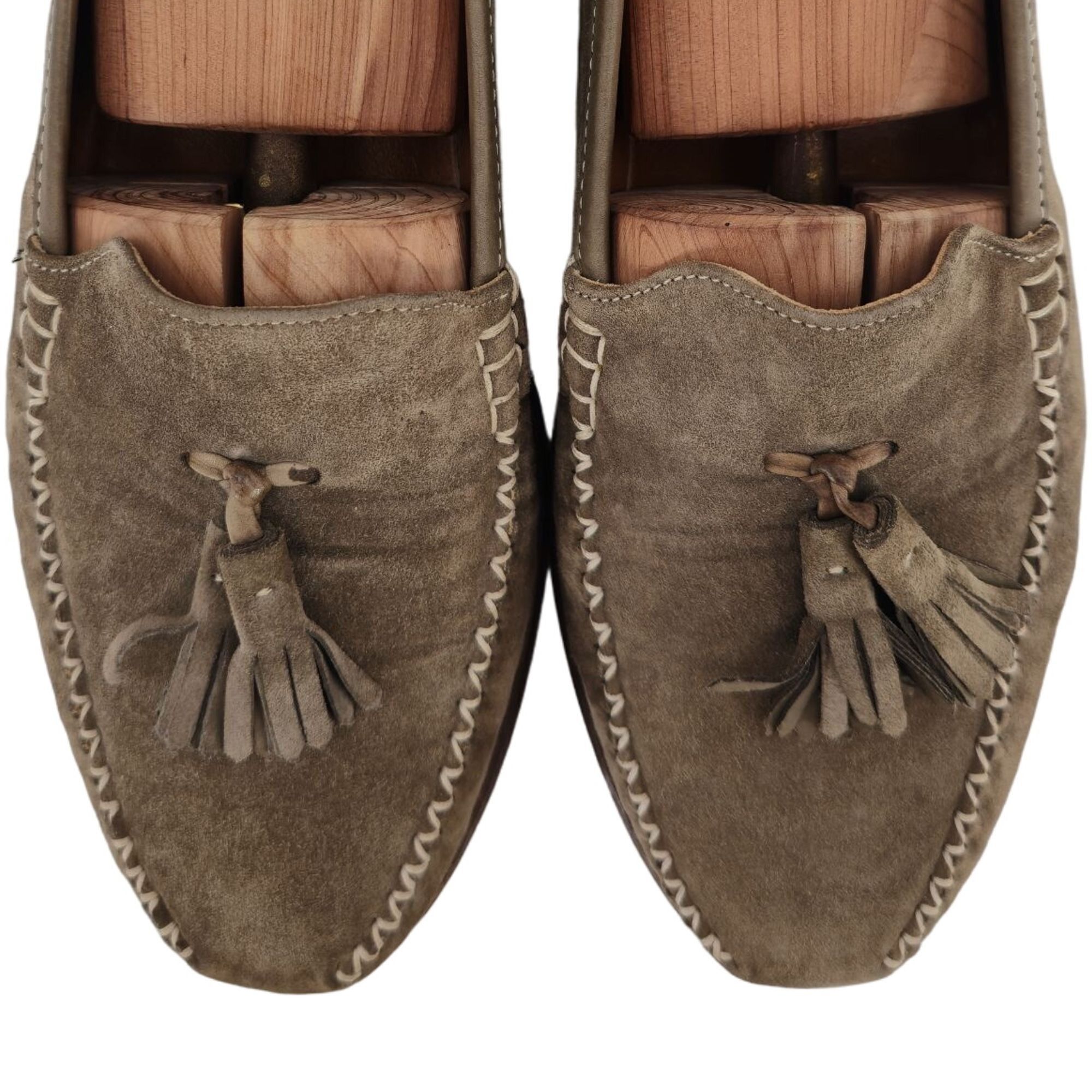 Salvatore Ferragamo Vintage Salvatore Ferragamo Italy Dress Shoe Taupe Suede 8.5 Size US 8.5 / EU 41-42 - 2 Thumbnail