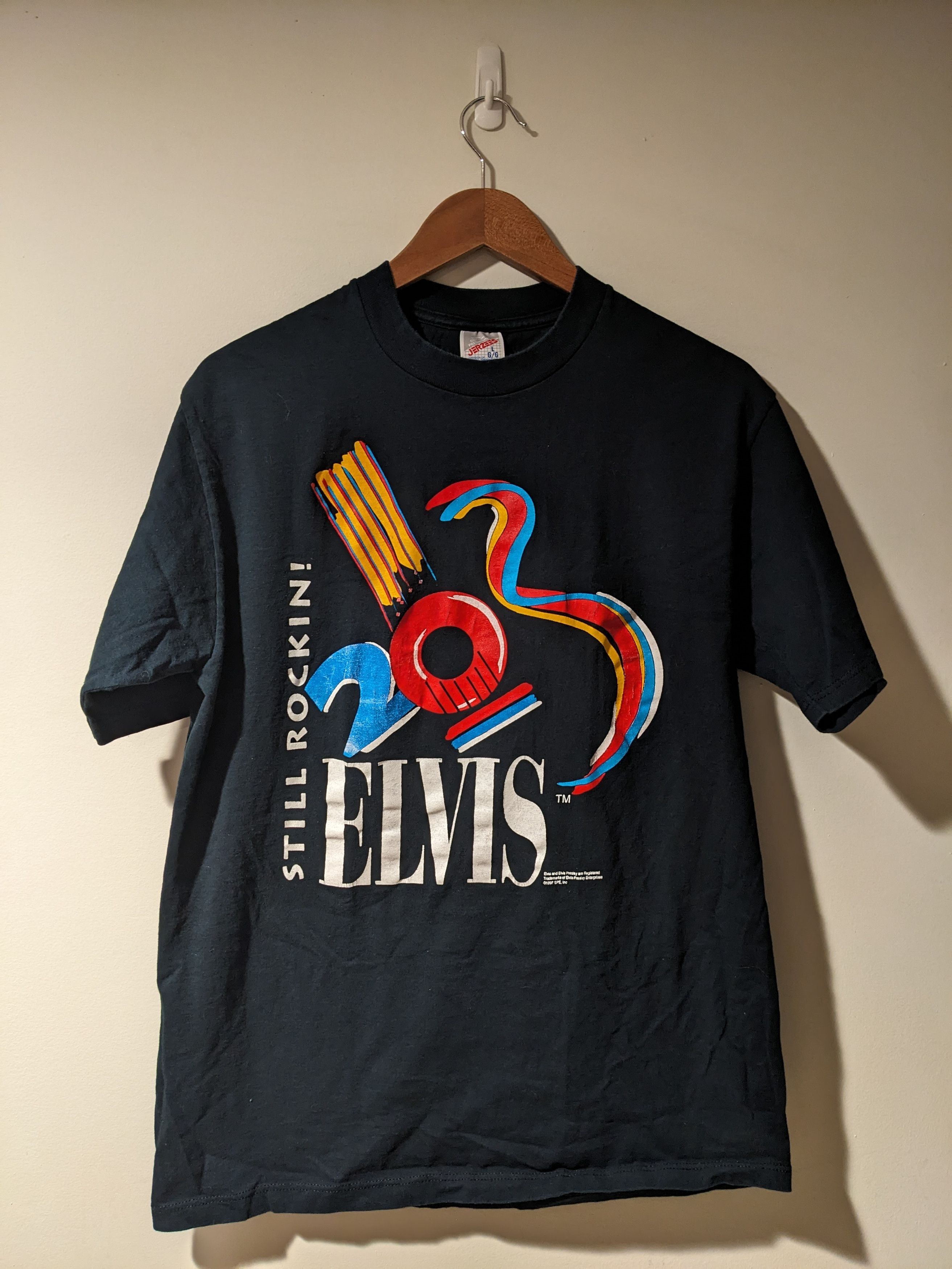 Band Tees × Vintage Vintage 1997 Elvis Still Rockin Black Large T-Shirt Size US L / EU 52-54 / 3 - 1 Thumbnail