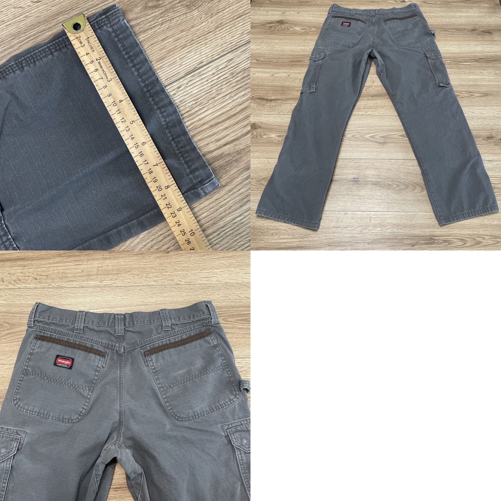 Wrangler WRANGLER Workwear Cargo Pants 36x32 Gray Straight Leg Ripstop Double Knee Mens Size US 36 / EU 52 - 8 Thumbnail