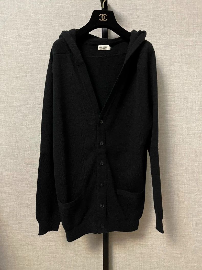 Saint Laurent Paris Saint Laurent Paris Black hooded cardigan sweater Size M / US 6-8 / IT 42-44 - 1 Thumbnail
