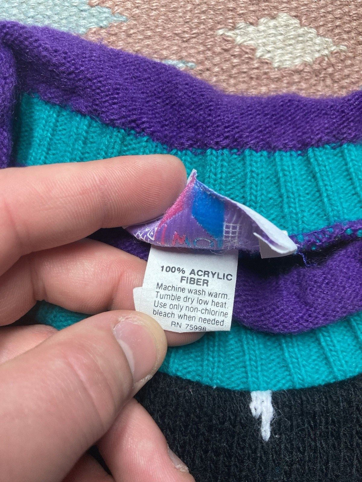 Vintage Heartworks acrylic knit sweater unicorn stars cute 10-12 Size XXS / US 00 / IT 34 - 5 Thumbnail
